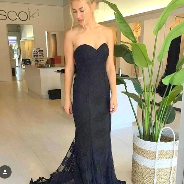 Güpürlü Abiye Siyah