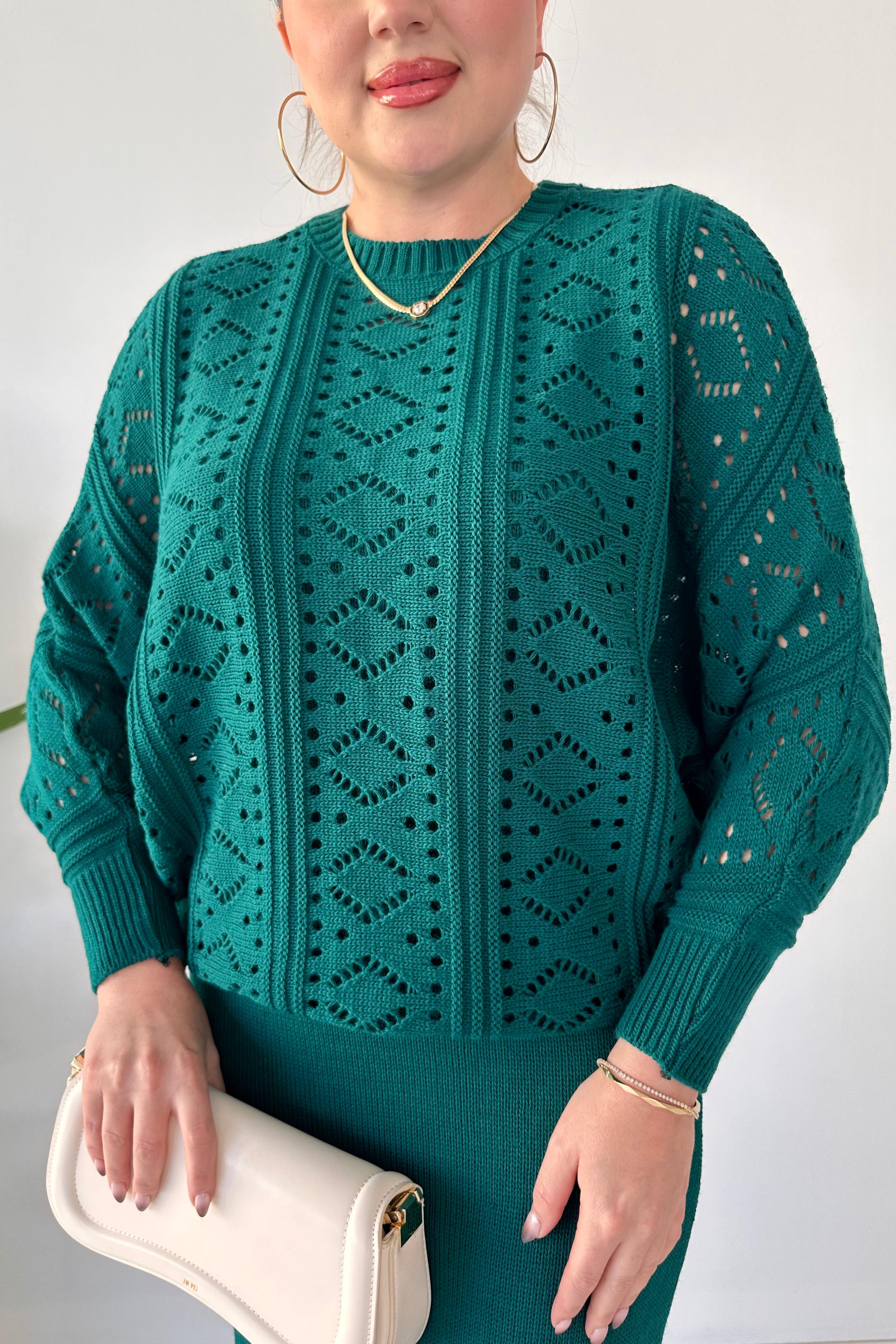 Delik Kazaklı Triko Elbise