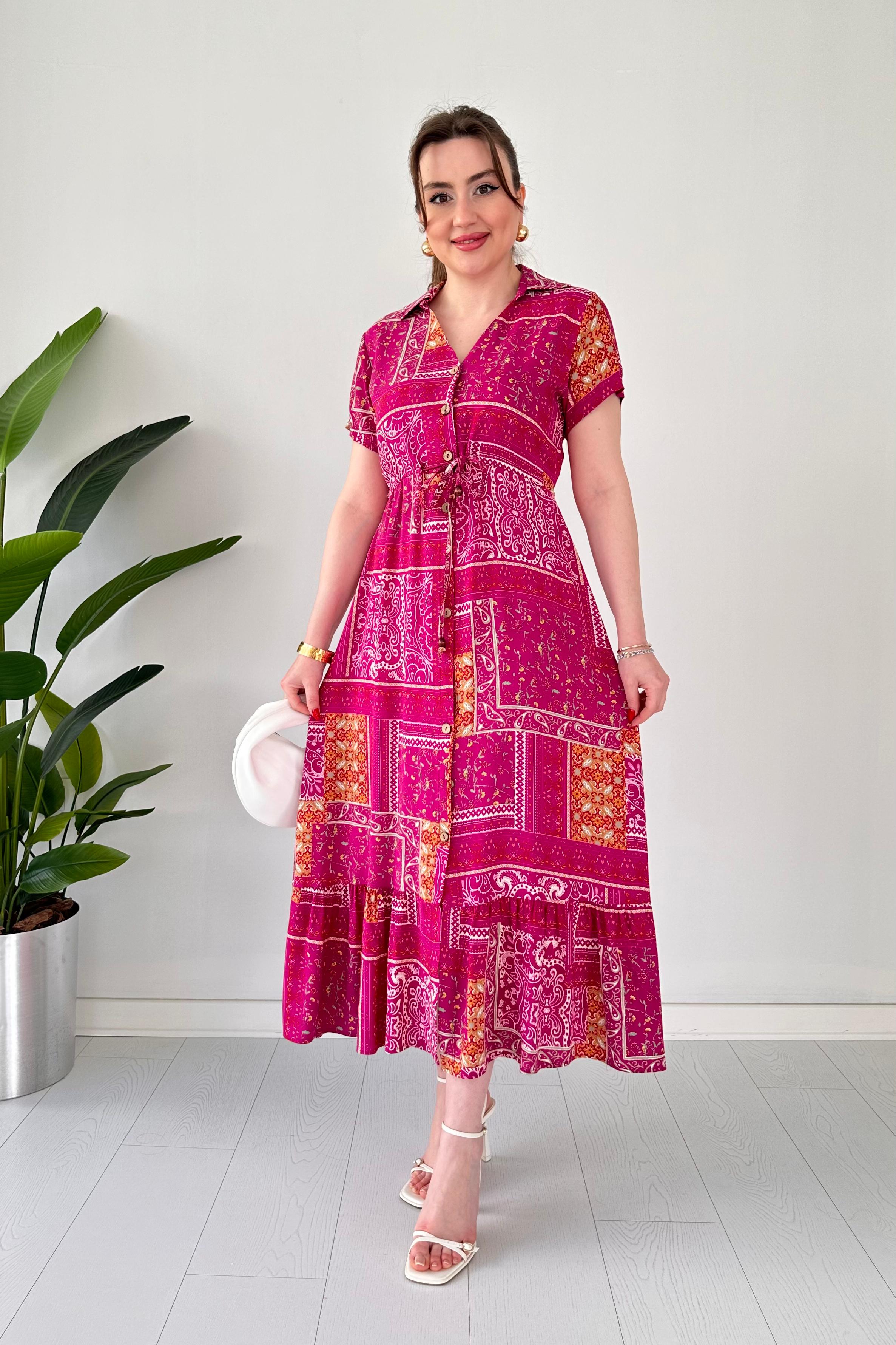 Patchwork Viskon Elbise