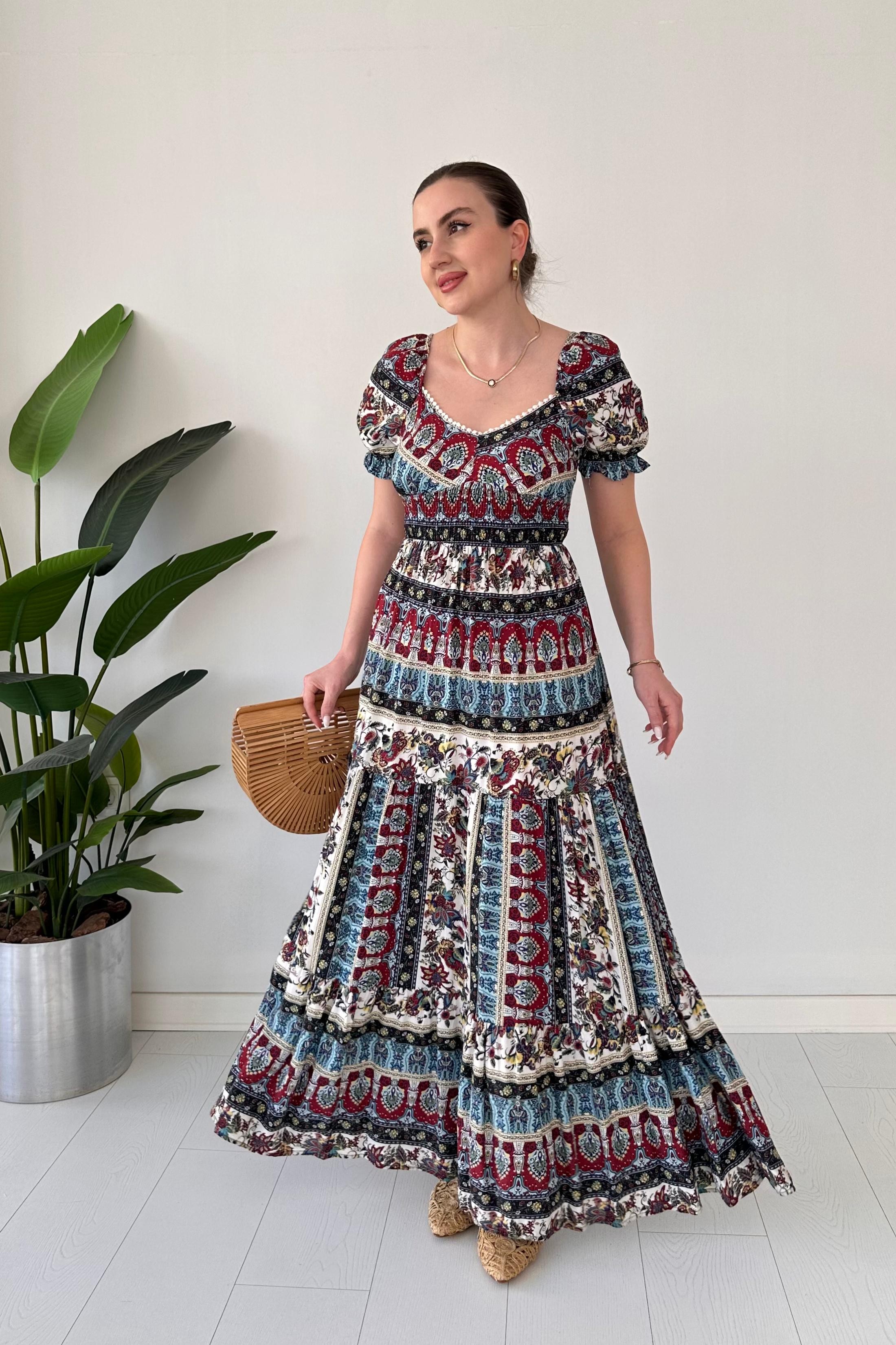 Maksi Patchwork Elbise