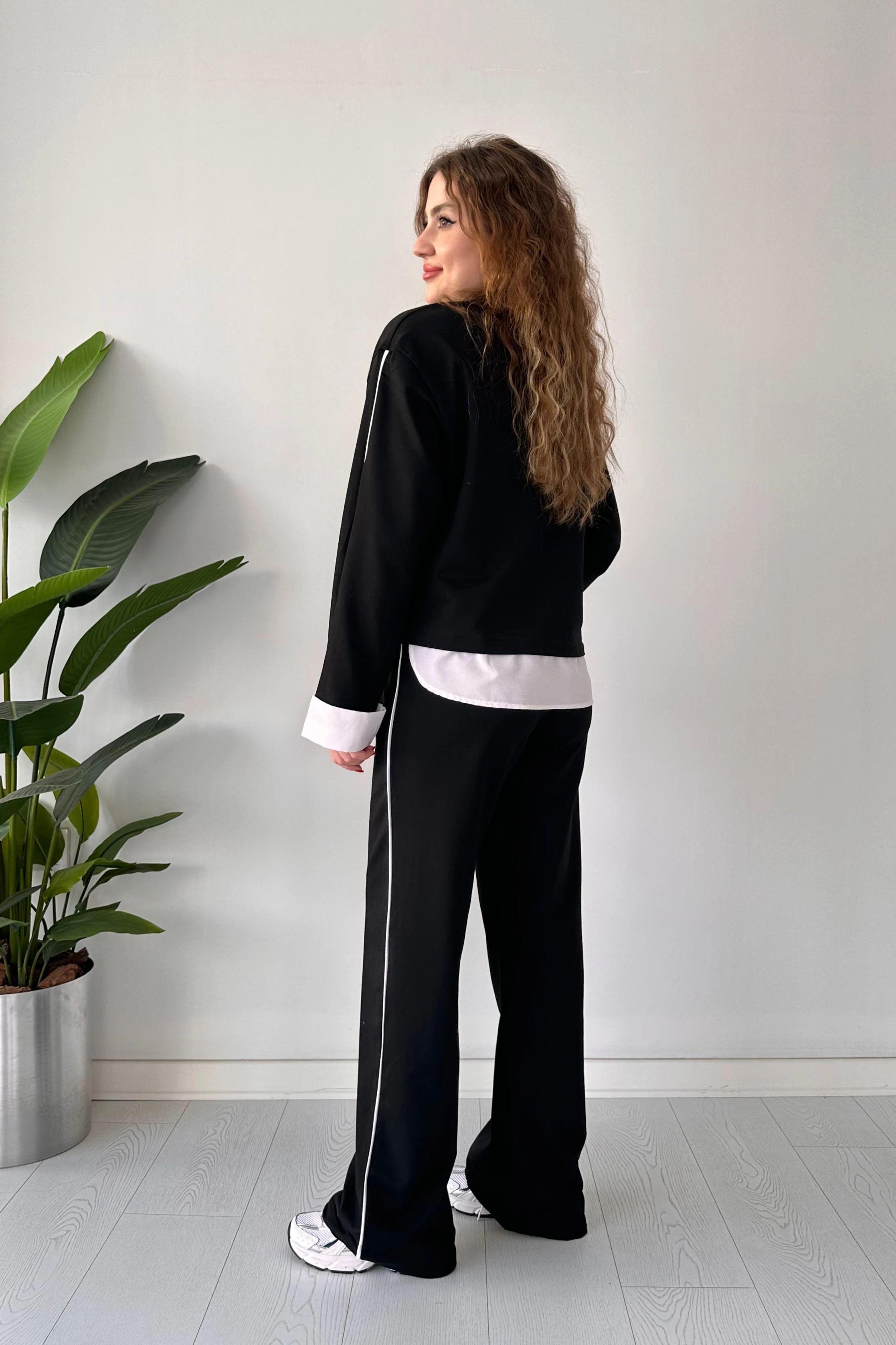 Gömlek Detay Polarsız Eşofman Takım