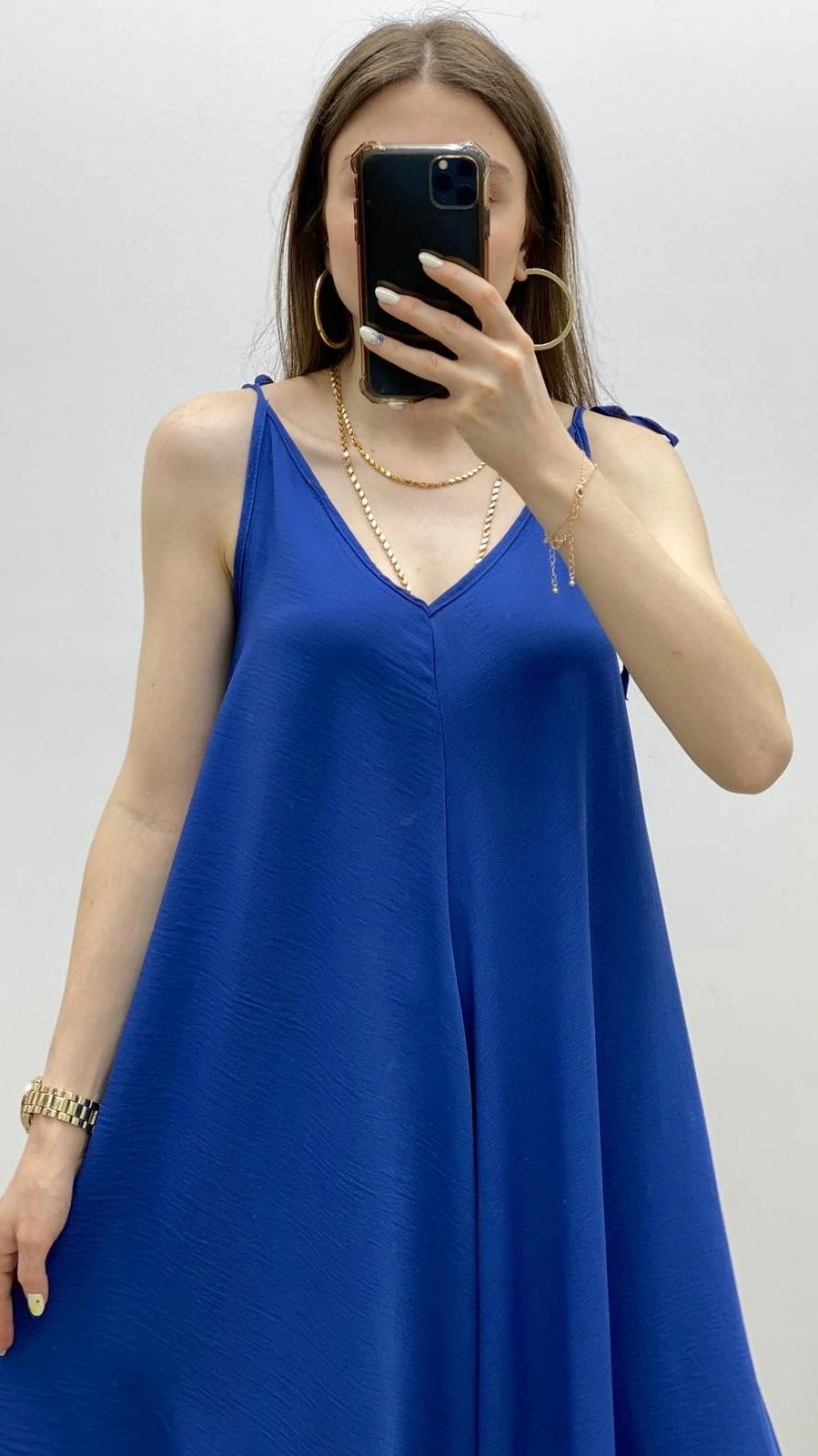 Askılı Bol Tulum Lacivert