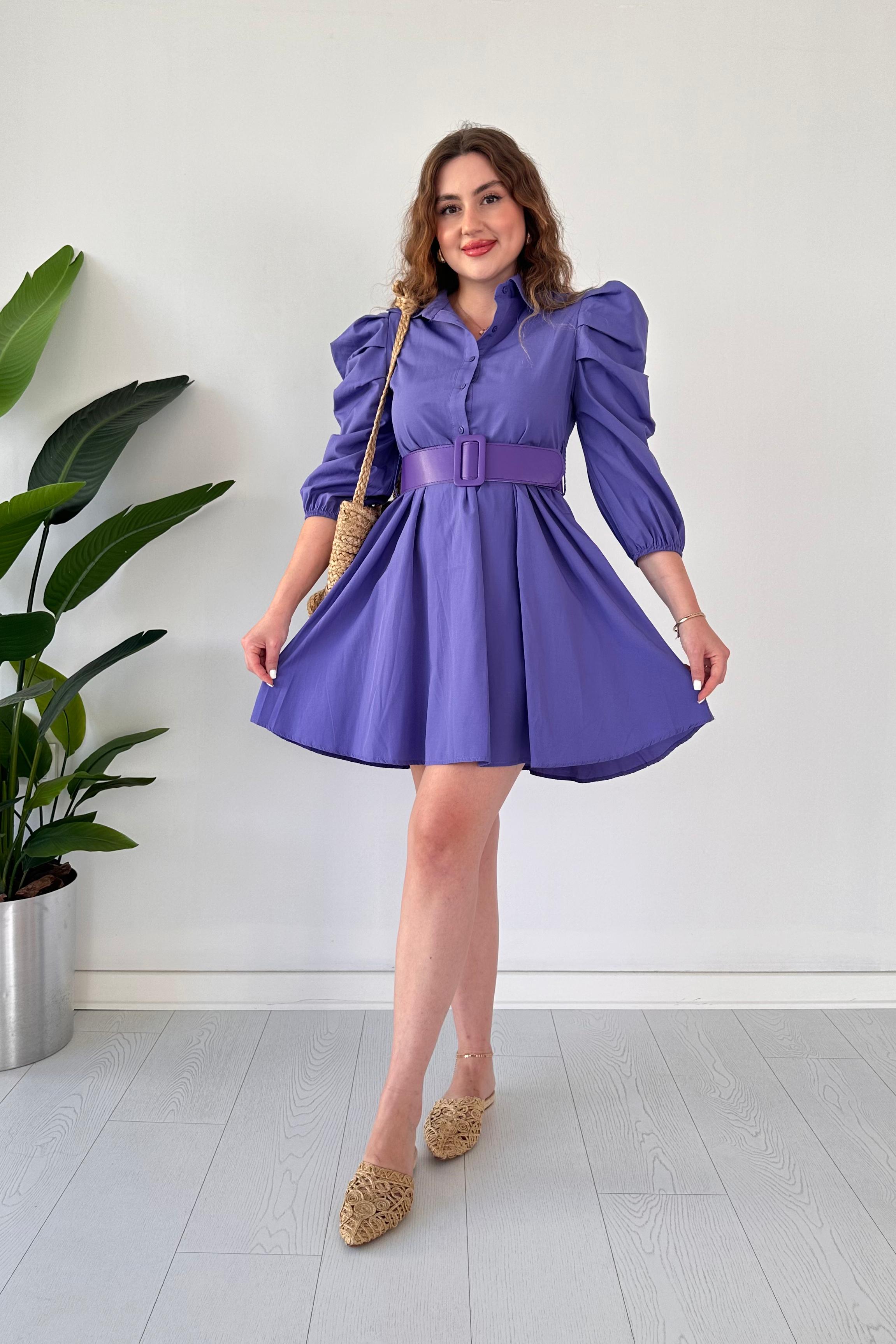 Prenses Kol Poplin Elbise