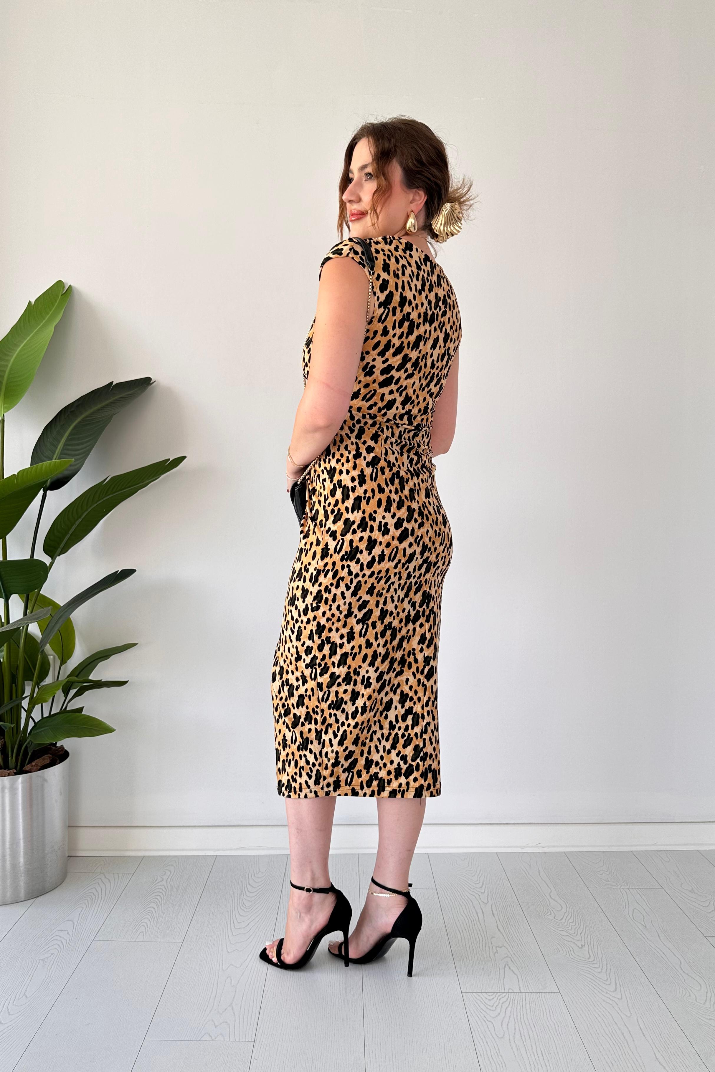 Leopar Krep Elbise
