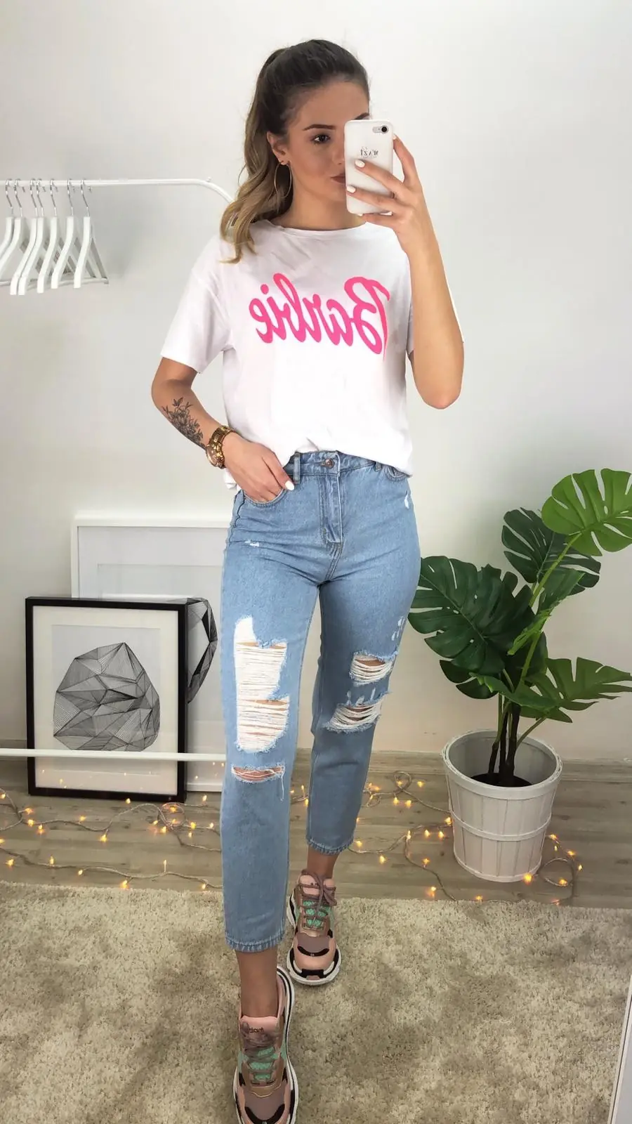 Barbie Tshirt-Beyaz · 2