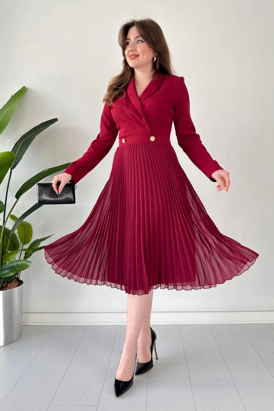 Eteği Şifon Çeket Elbise