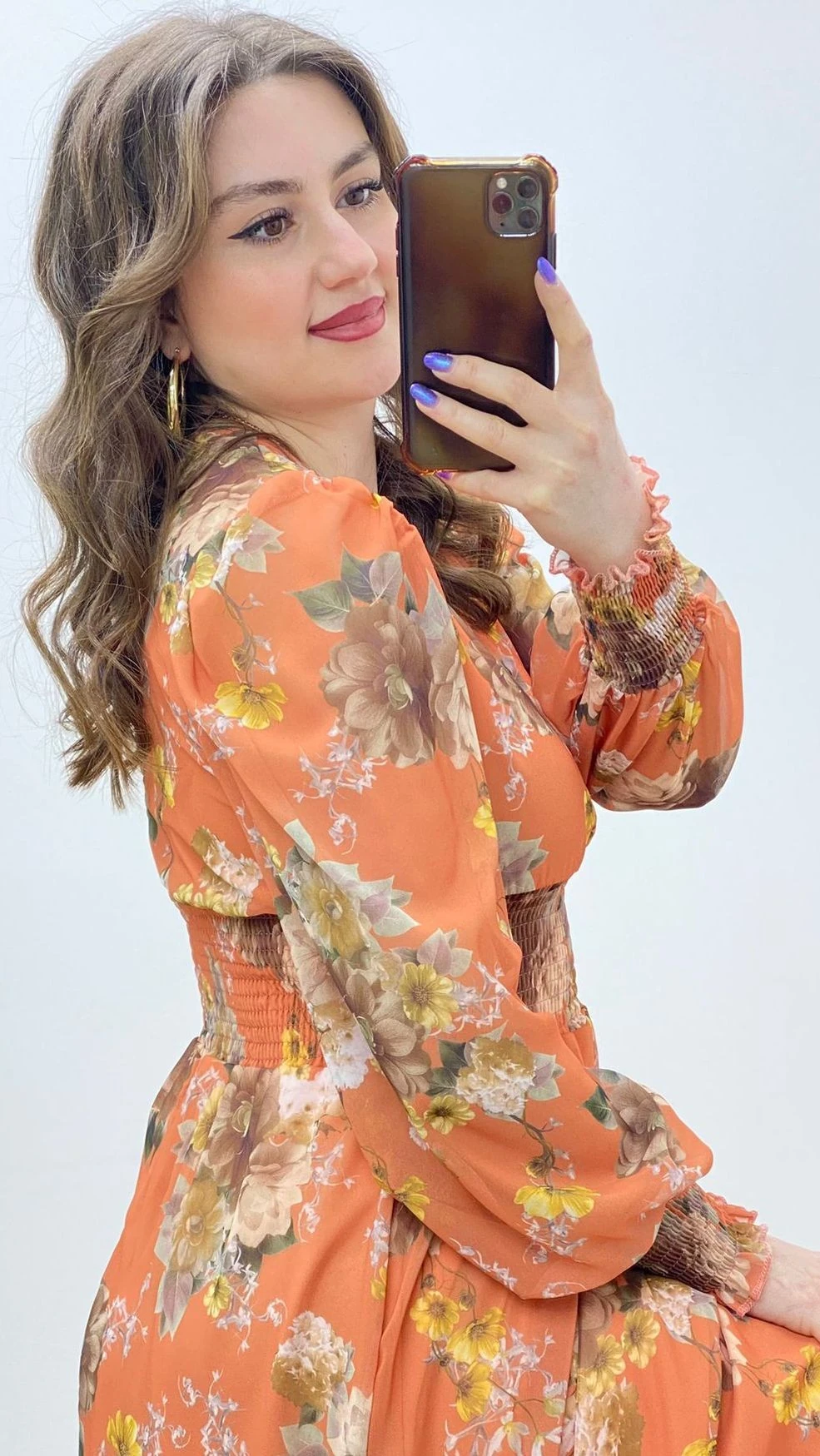 Ortancalı Şİfon Elbise Somon