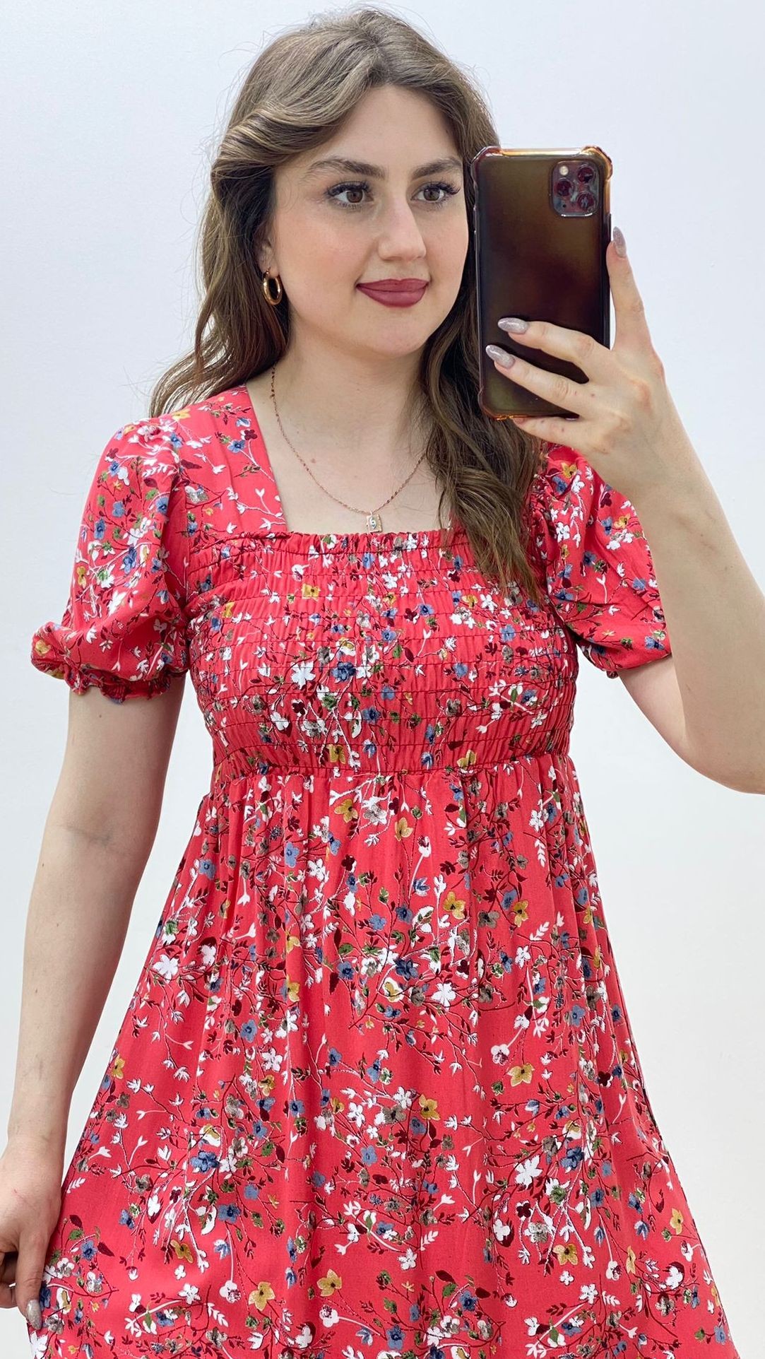 Gipeli Çiçek Elbise Nar Çiçeği