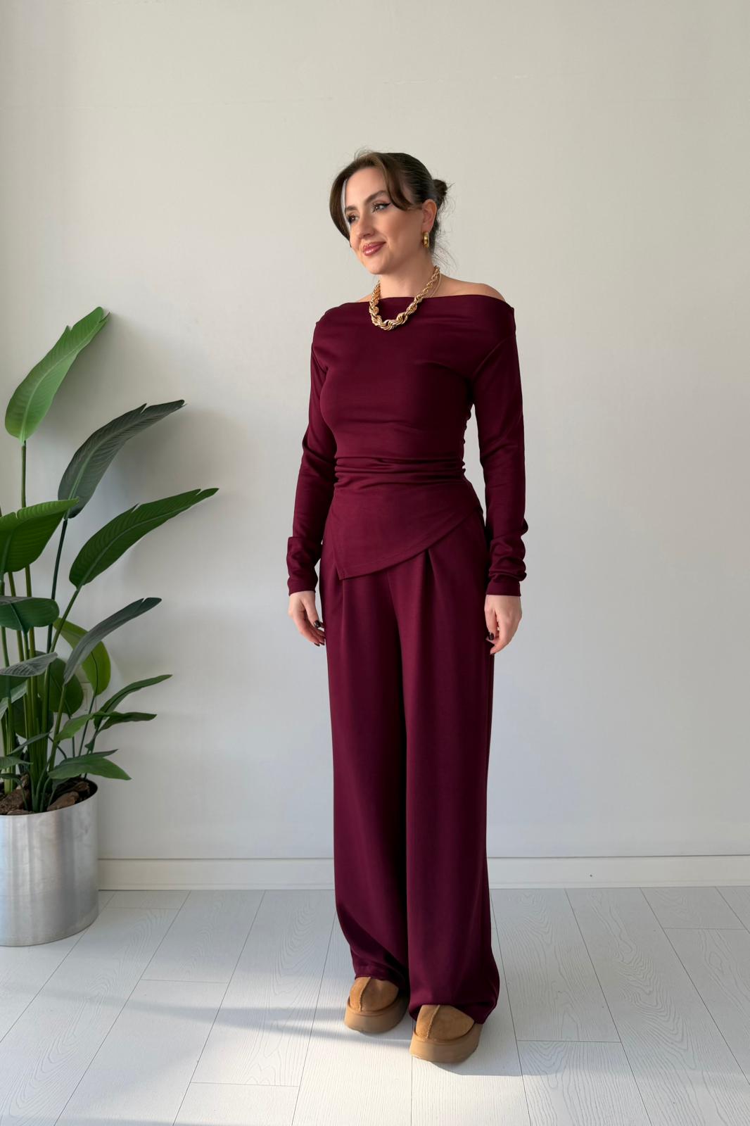 Asimetrik İkili Takım - Bordo