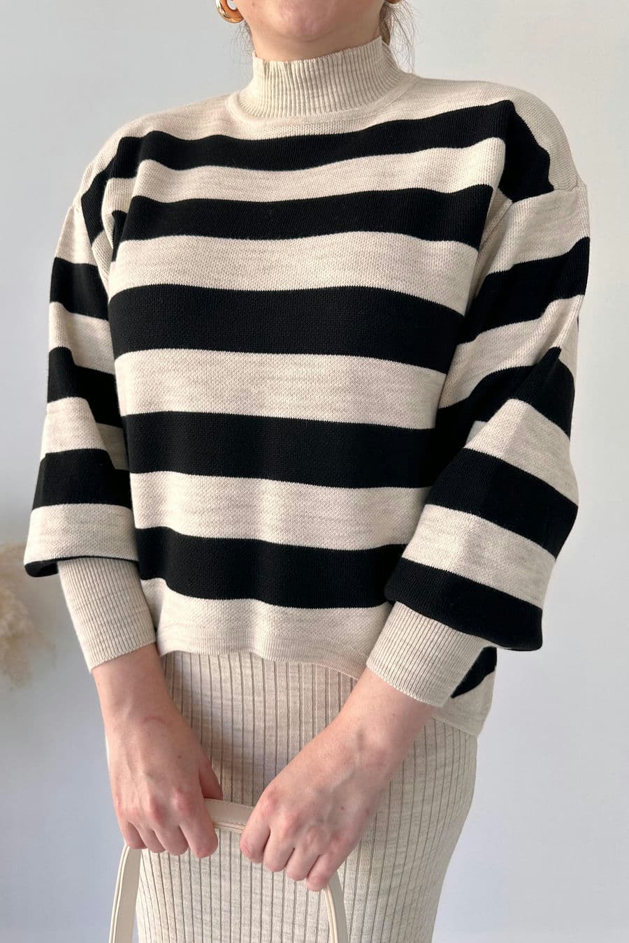 Çizgili Kazaklı Elbise