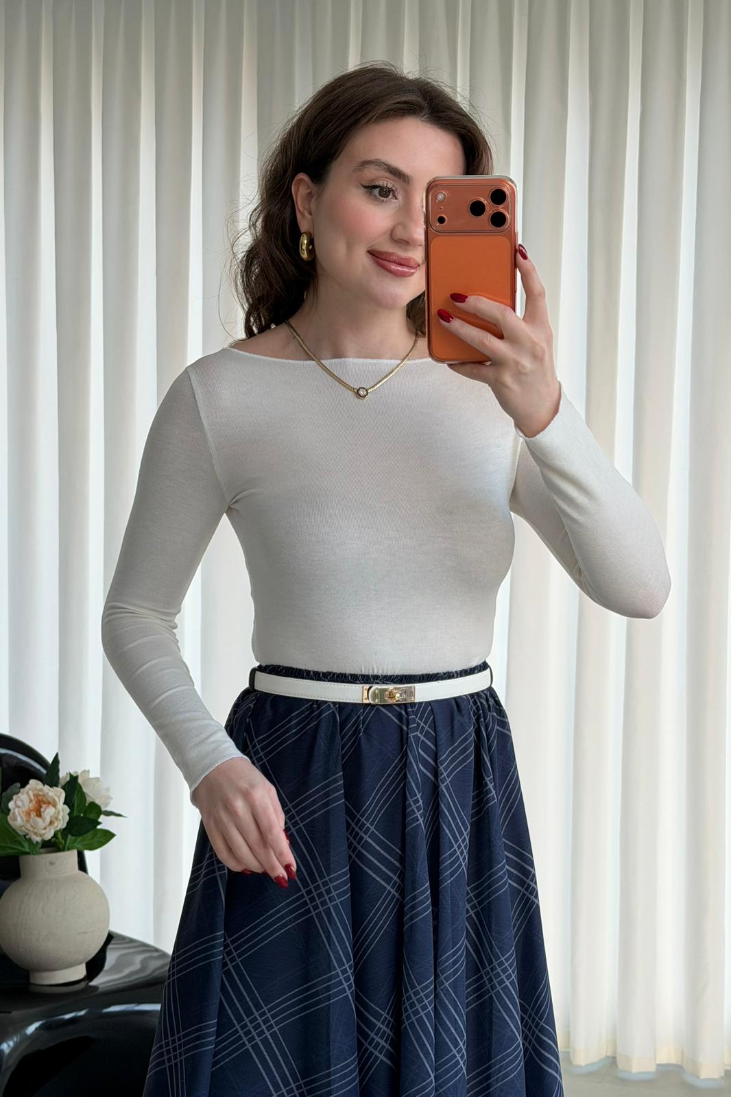 Kaşmir Dokulu İnce Bluz