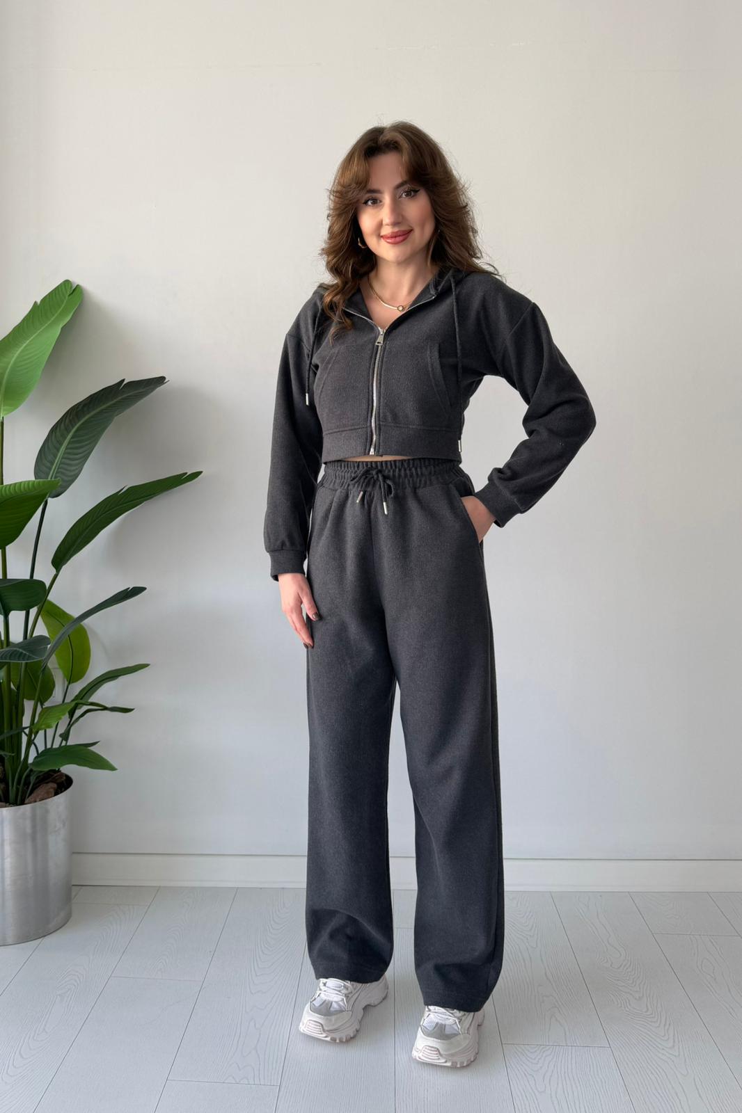 Kapşonlu Selanik Takım - Antrasit