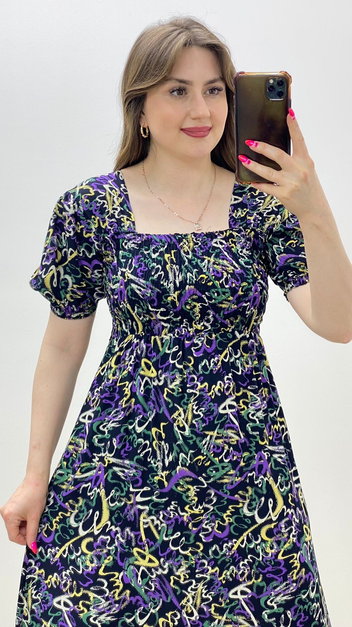 Gipeli Çizgi Elbise Siyah