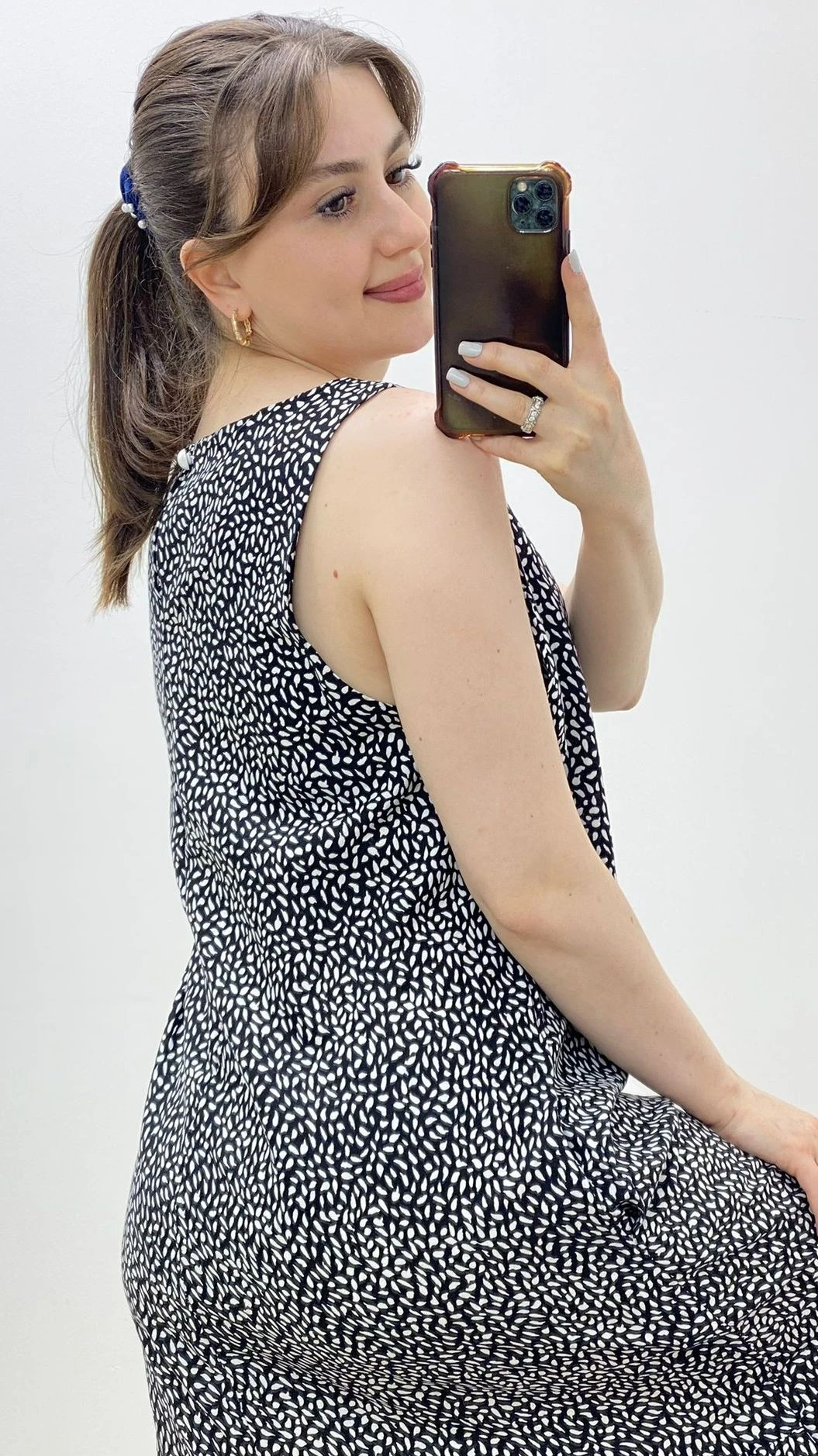 Kolsuz Viskon Elbise Siyah