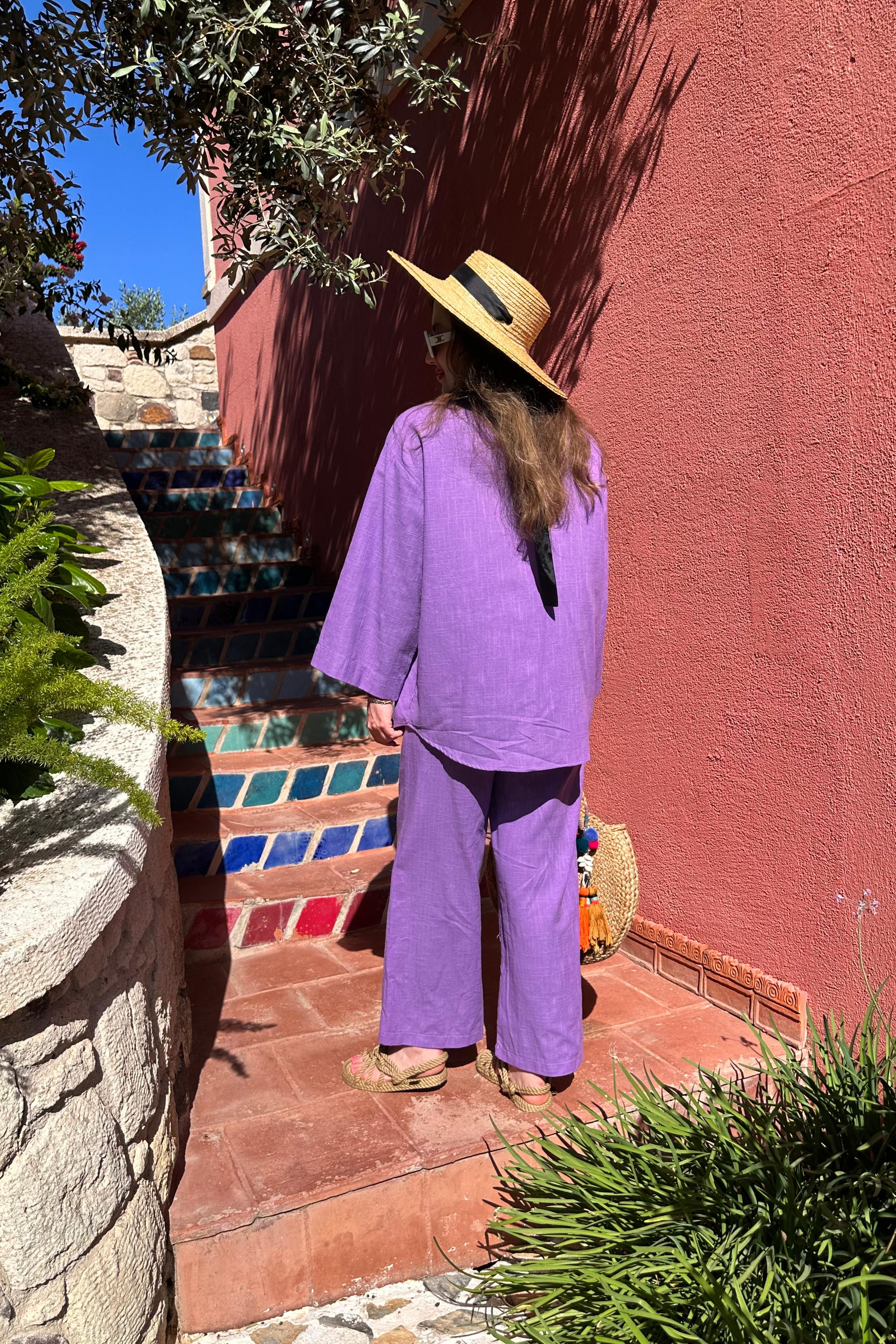 Bağlamalı Keten Takım