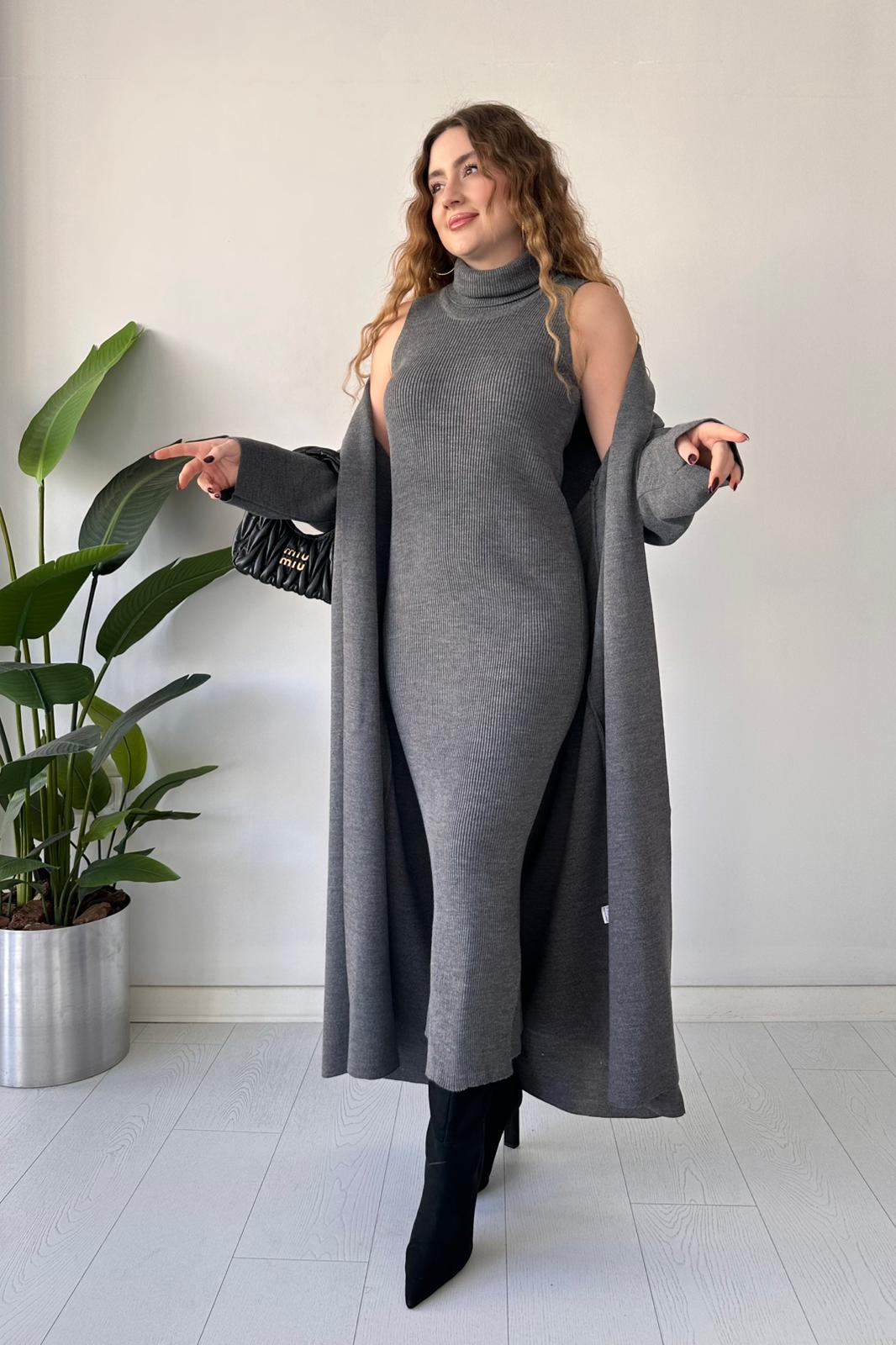 Balıkçı Elbise-Uzun Hırka Takım