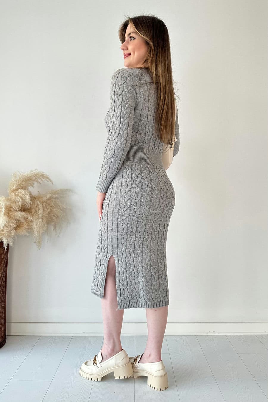 Saç Örgü Midi Elbise