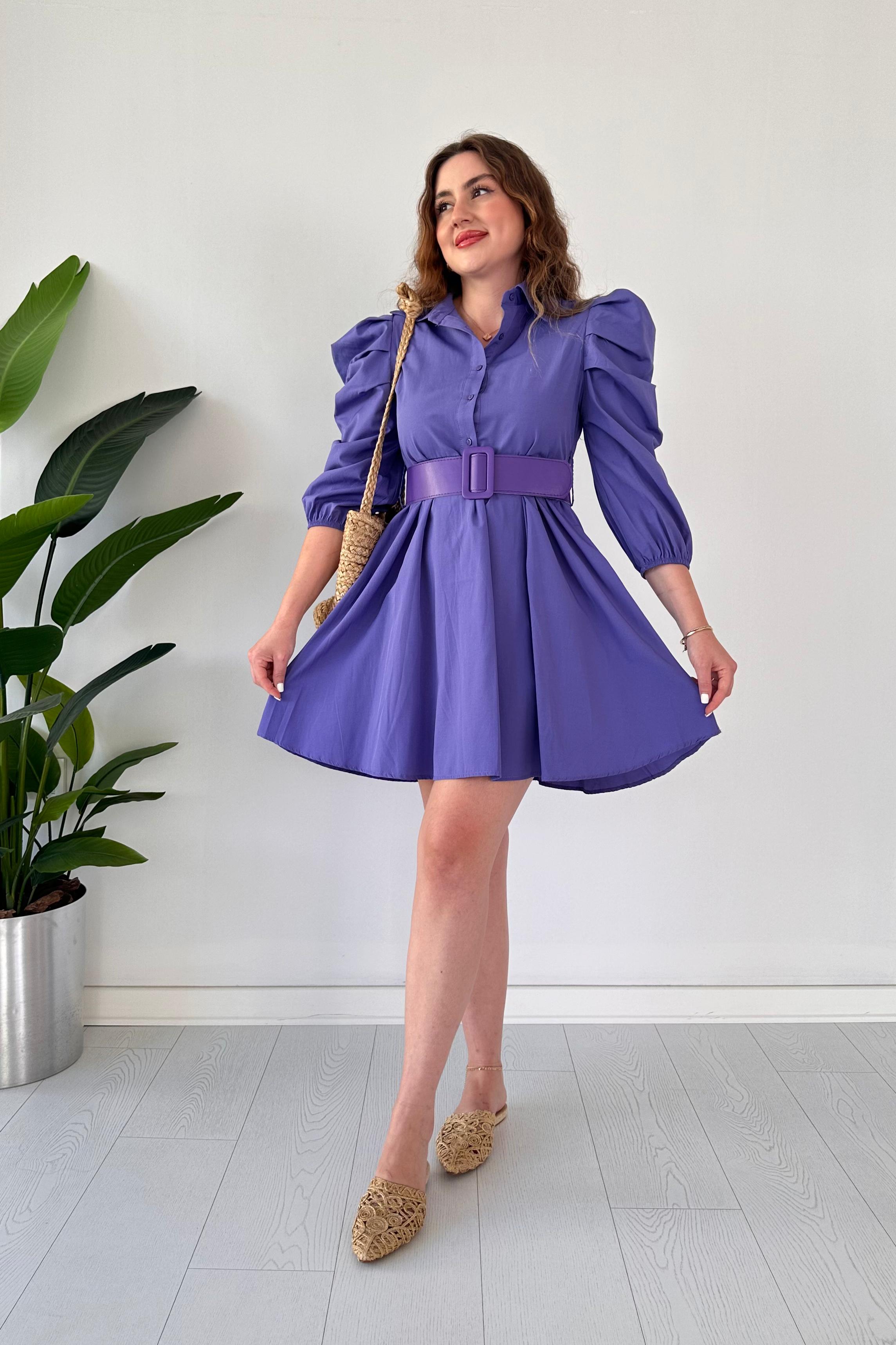 Prenses Kol Poplin Elbise