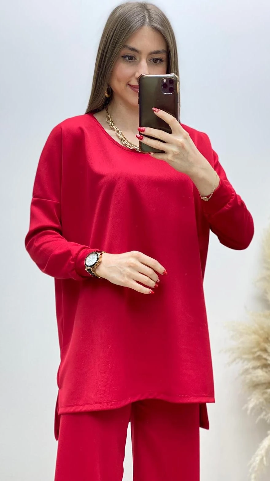 İkili Krep Takım Kırmızı