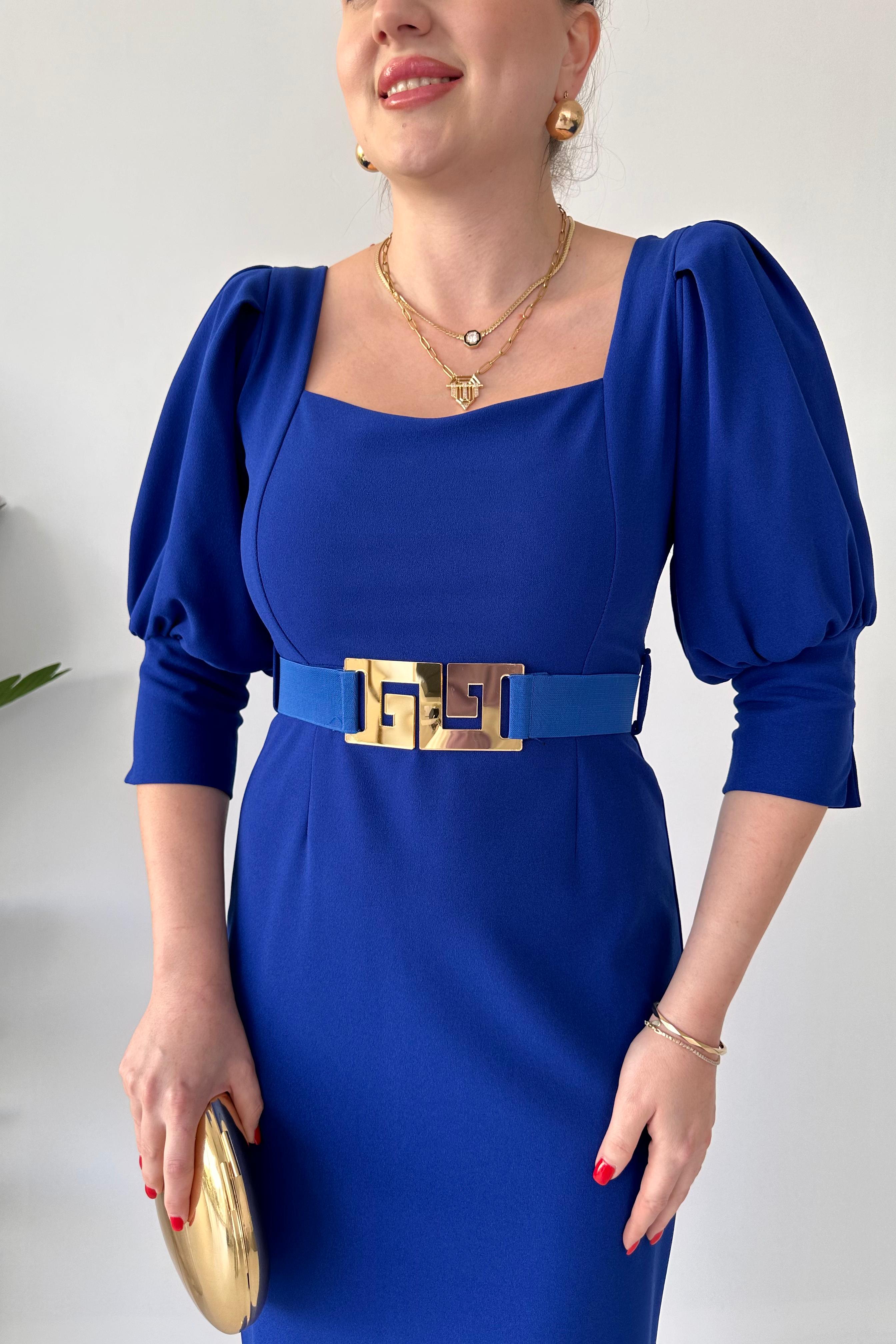 Döngü Kemer Krep Elbise