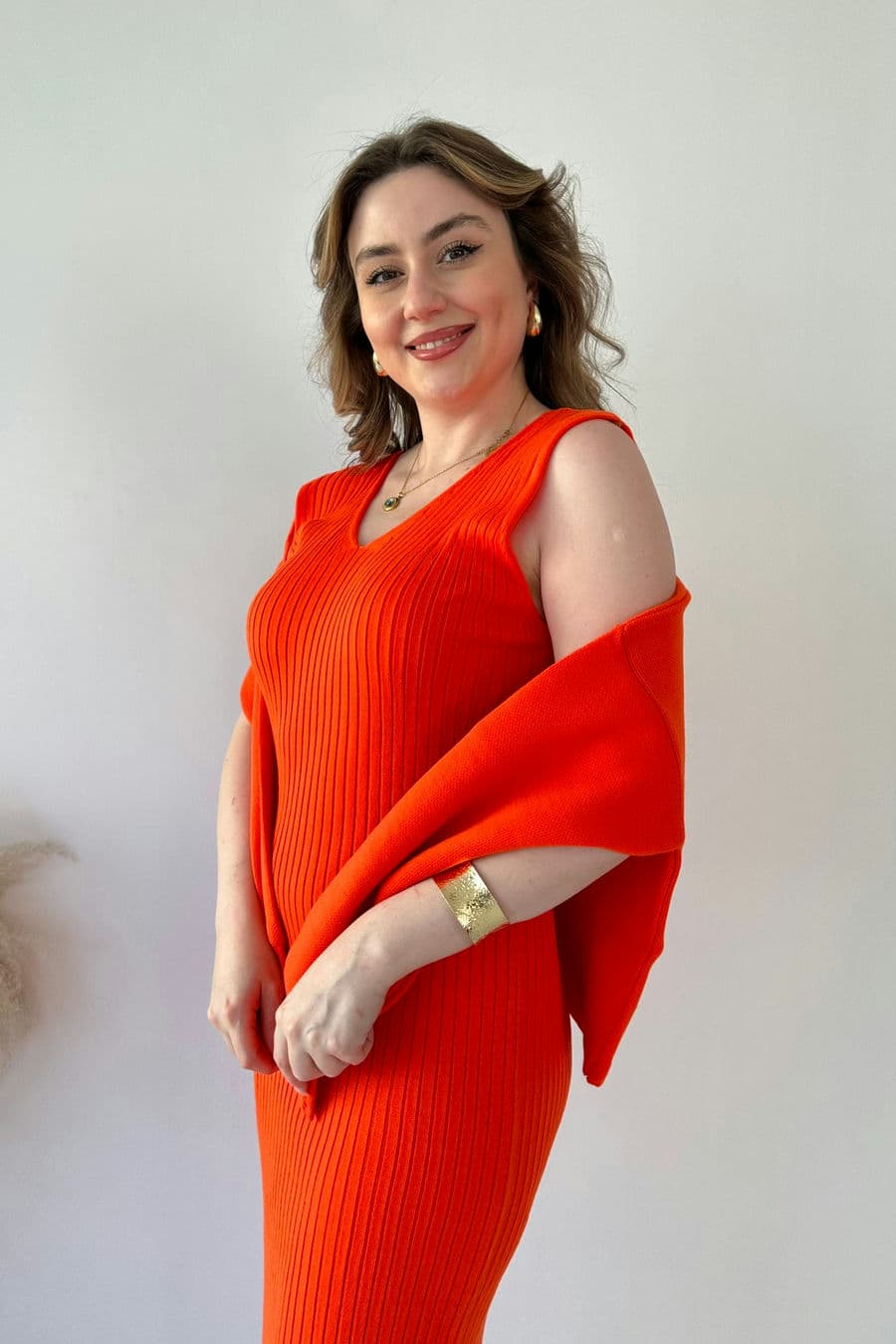 Kısa Kazaklı Triko Elbise