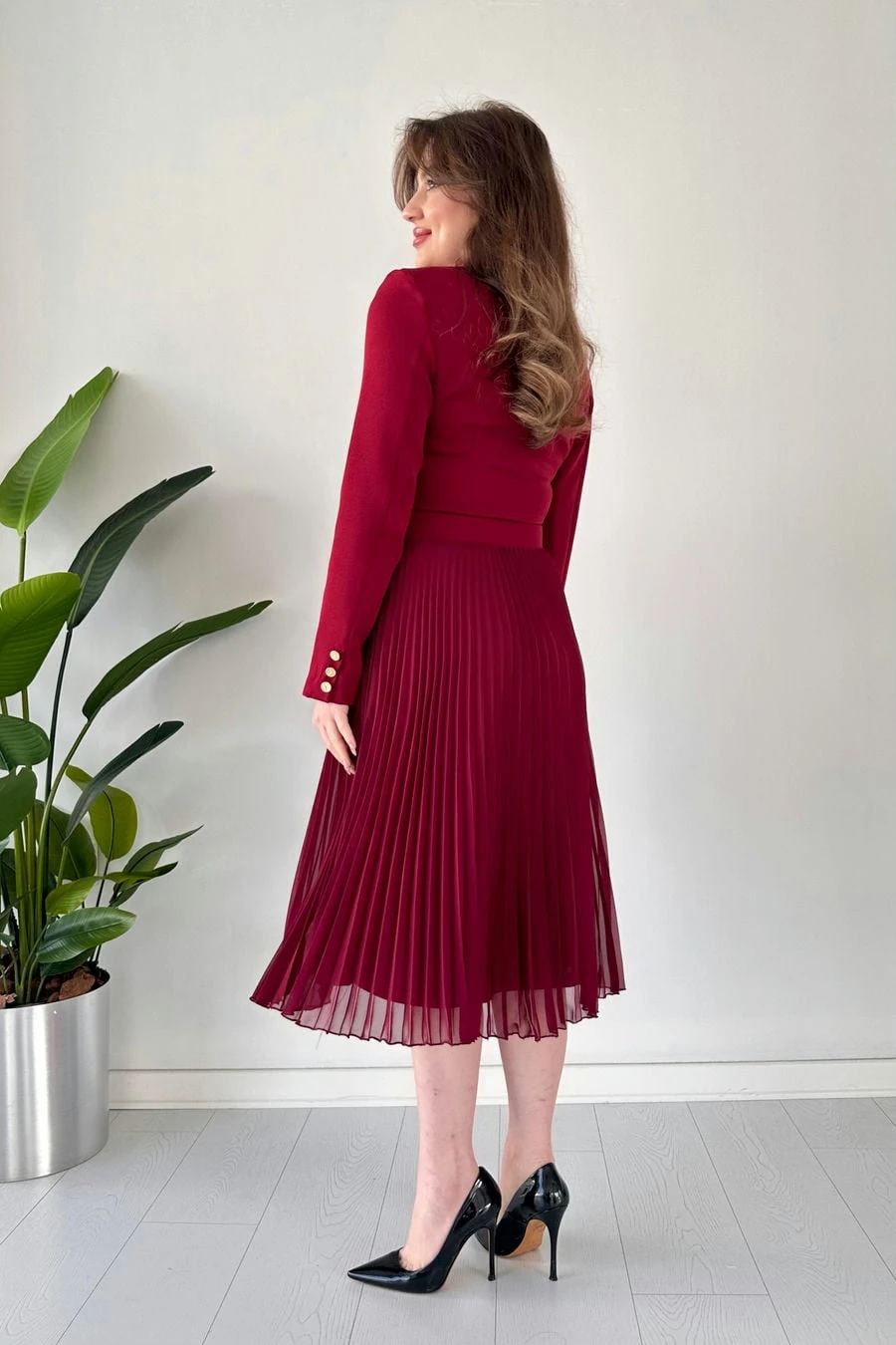 Eteği Şifon Çeket Elbise