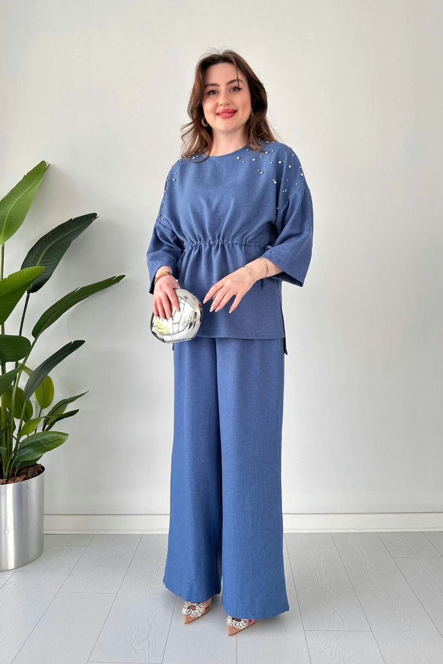 Taşlı Keten Takım