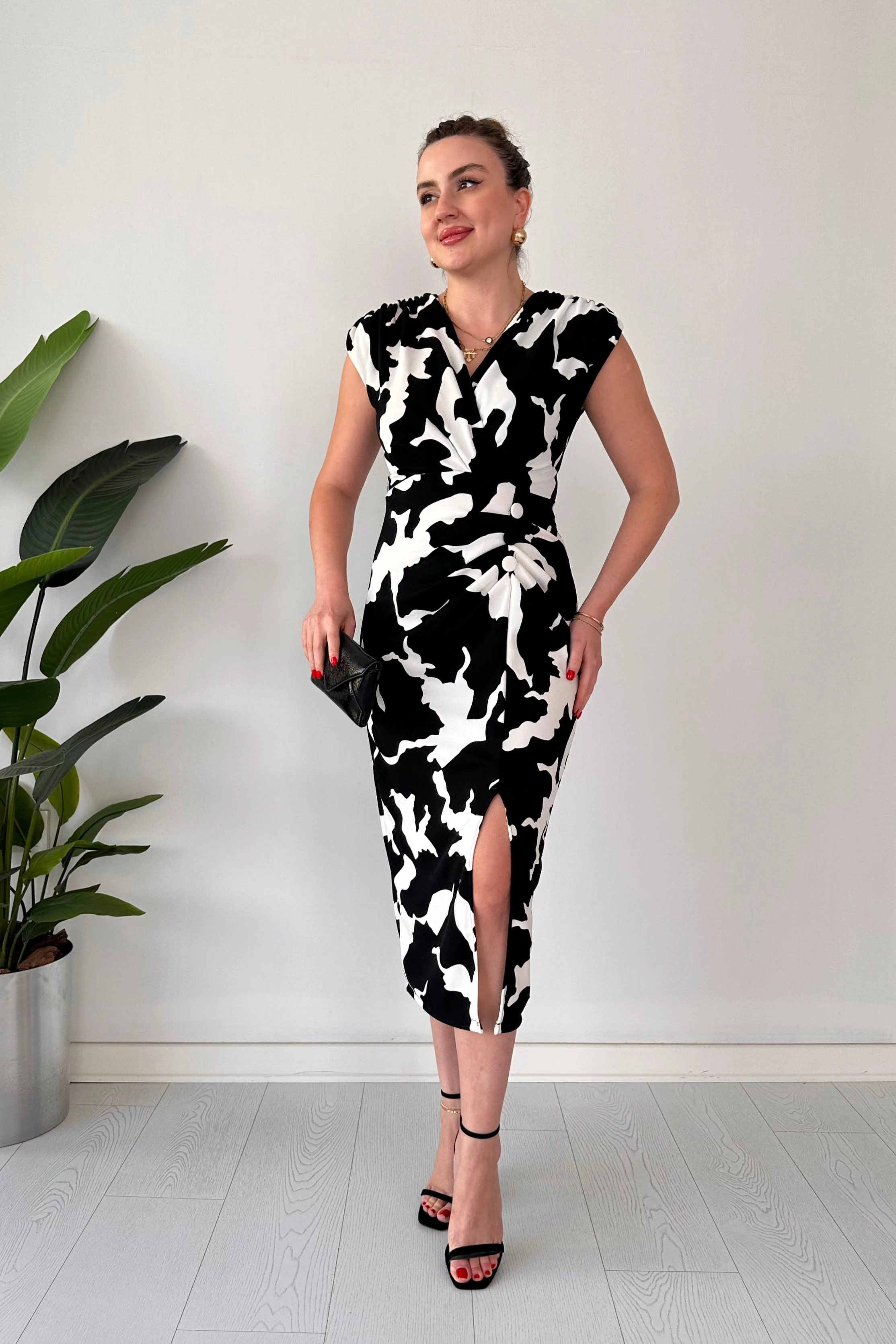 Büzgülü Milka Krep Elbise