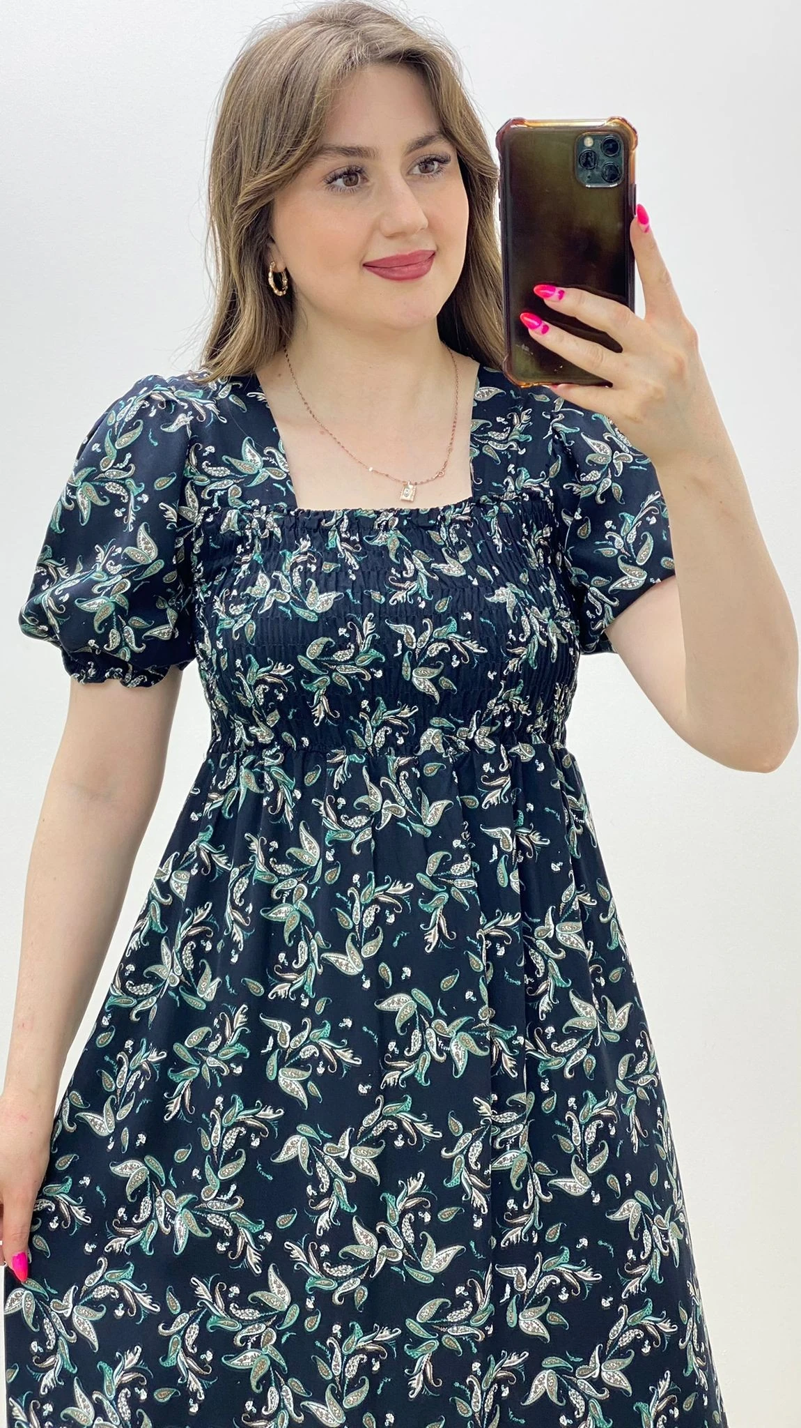 Gipeli Şallı Elbise Lacivert