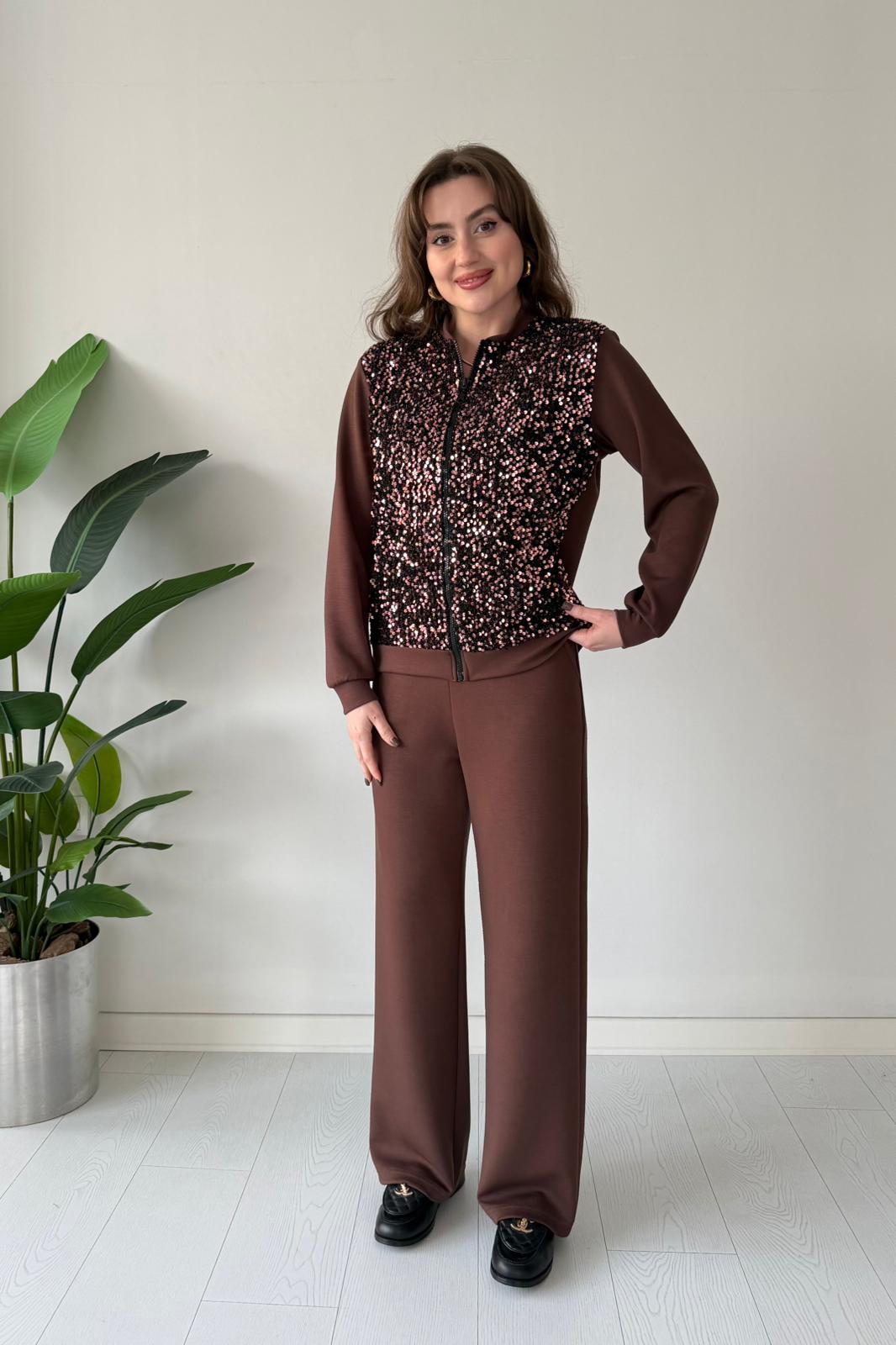 Ceketi Payetli İkili Takım