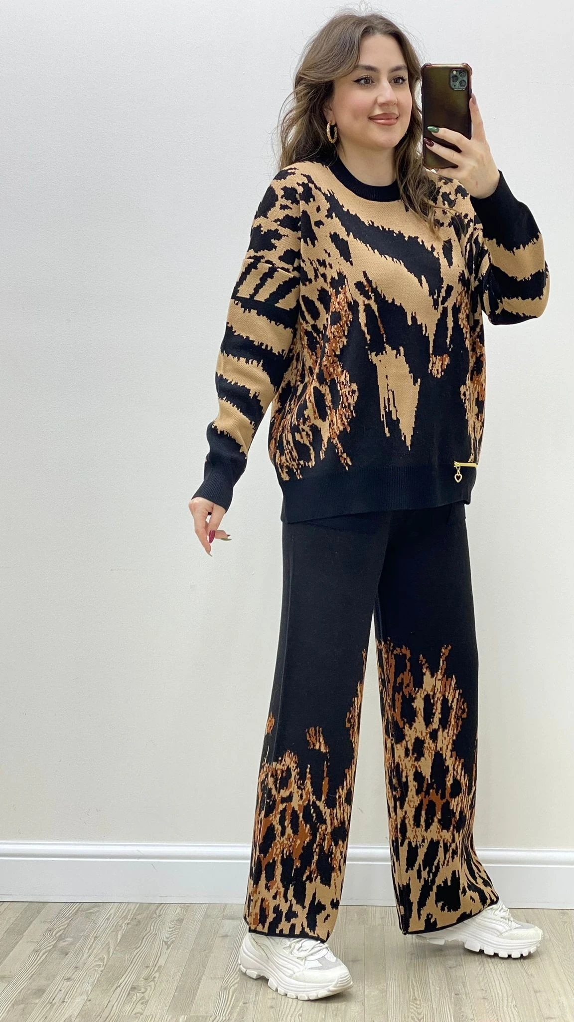 Tasarım İkili Triko Takım Siyah