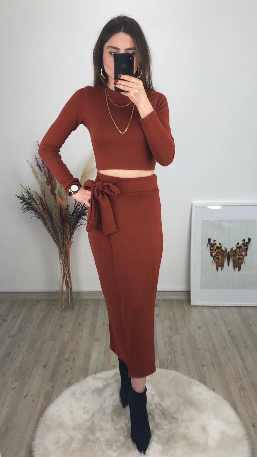 Sıcacık Triko Takım Kiremit