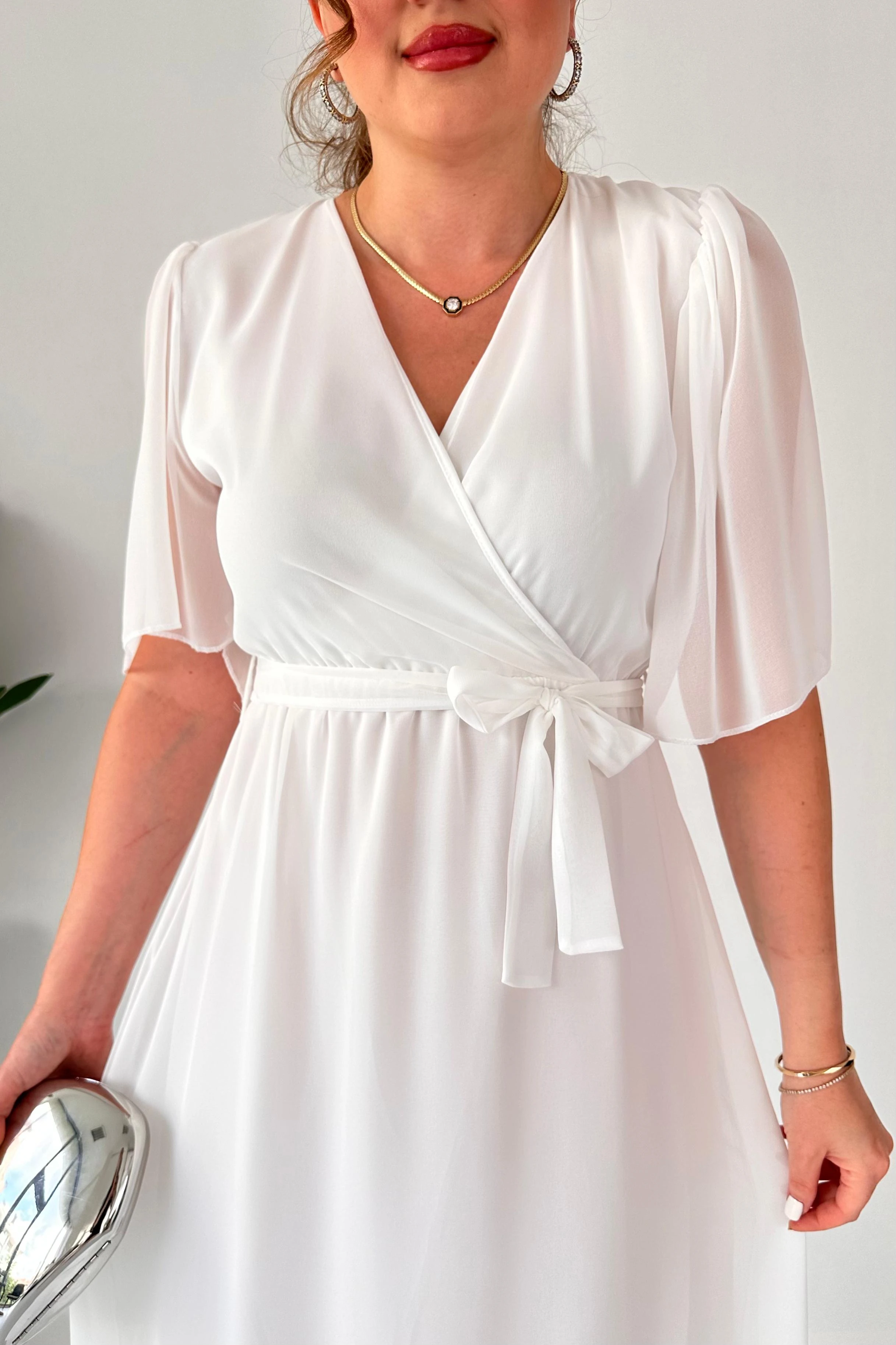 Pelerin Kol Şifon Elbise