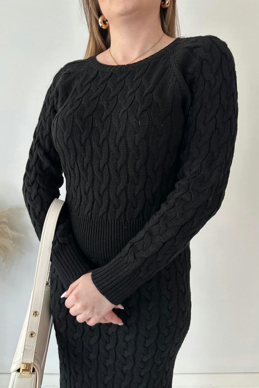 Saç Örgü Midi Elbise