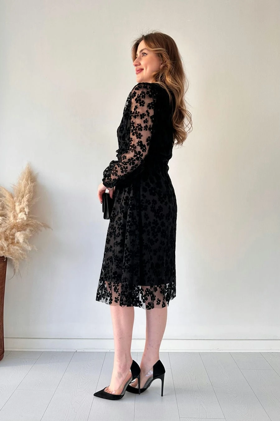 Çiçek Baskı Tül Elbise