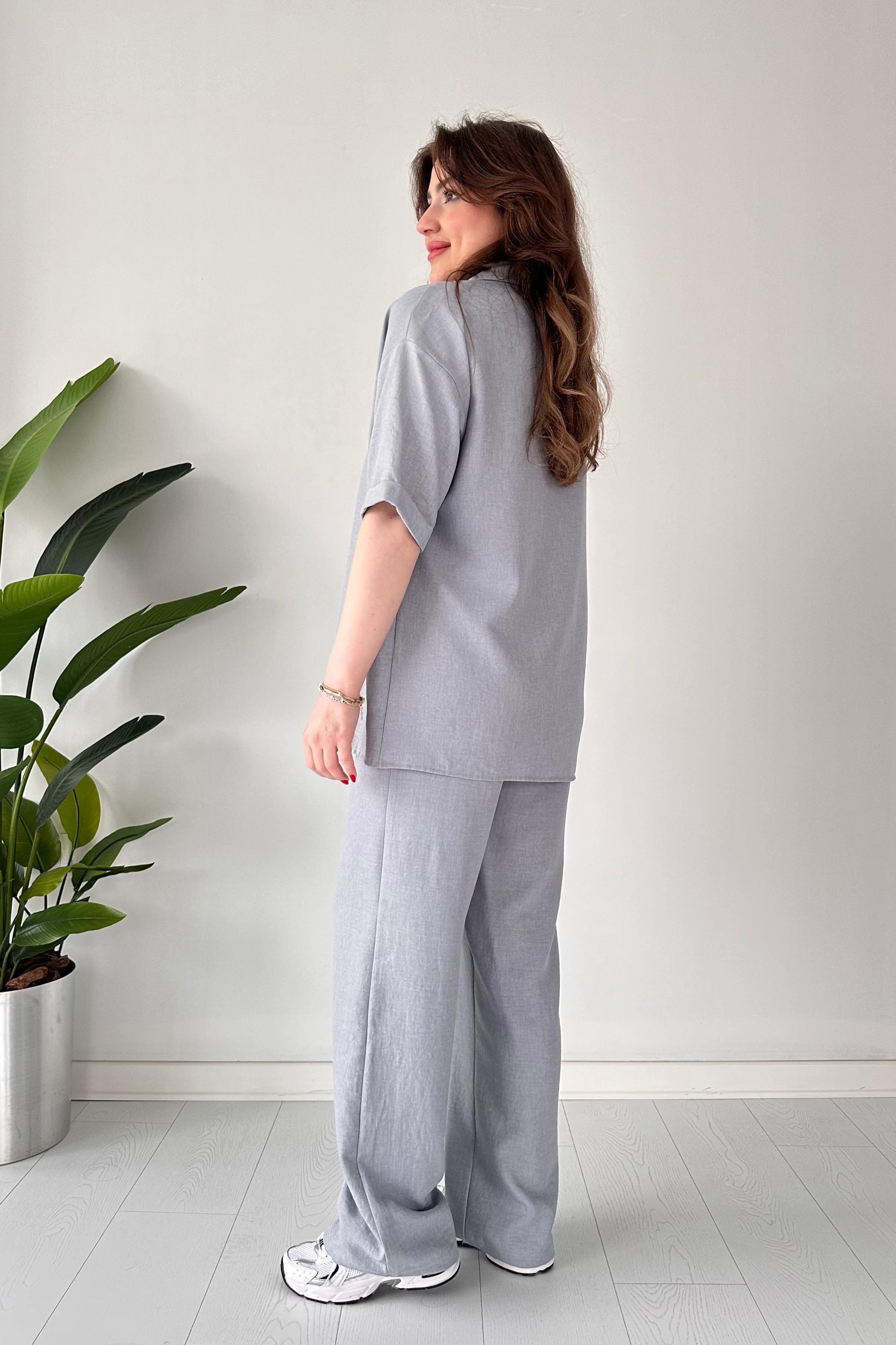 Kısa Kollu Keten Takım