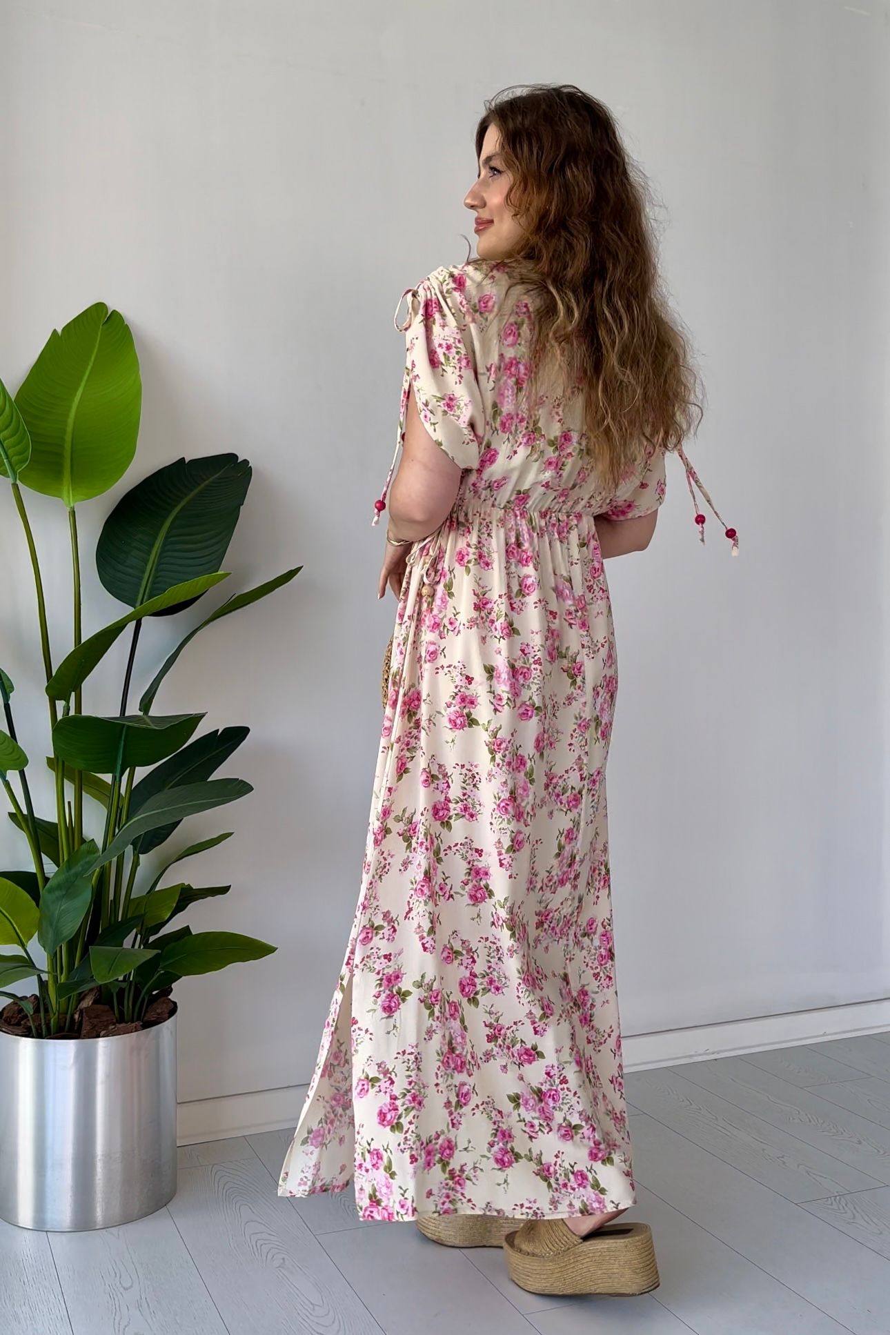 Omuz Bağlama Goncagül Elbise