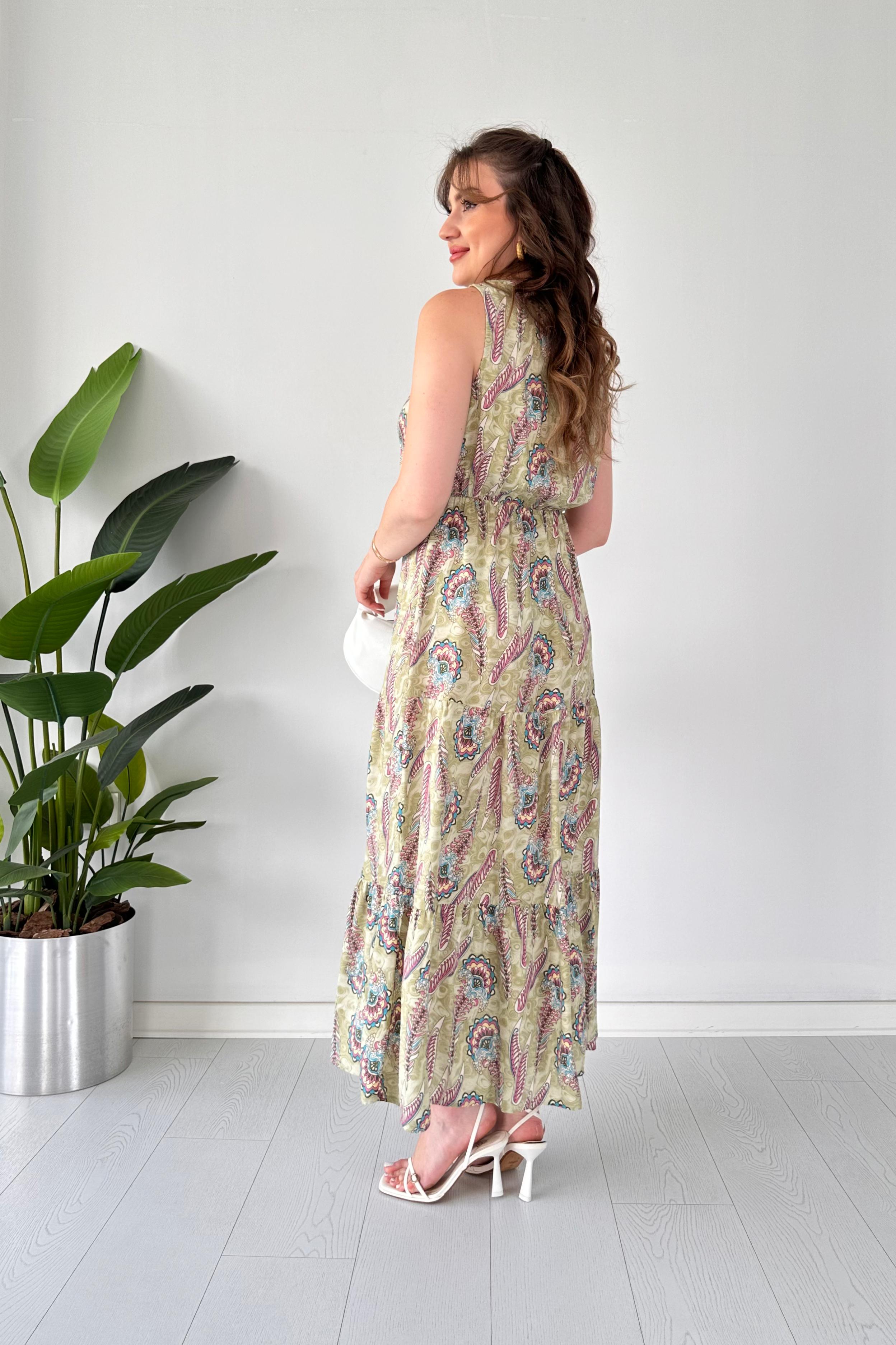 Feather Kolsuz Viskon Elbise