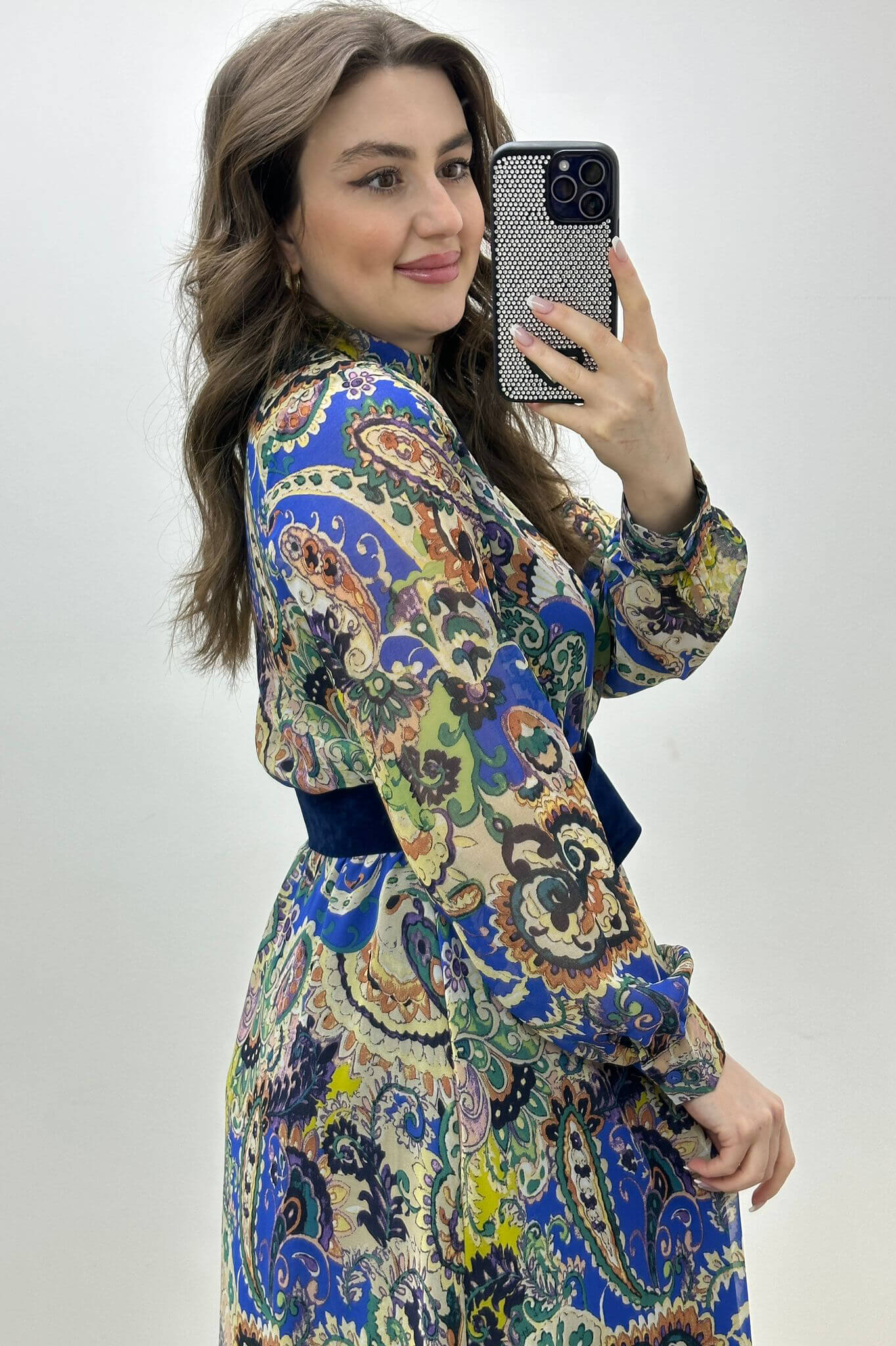 Alaca Şifon Elbise Lacivert