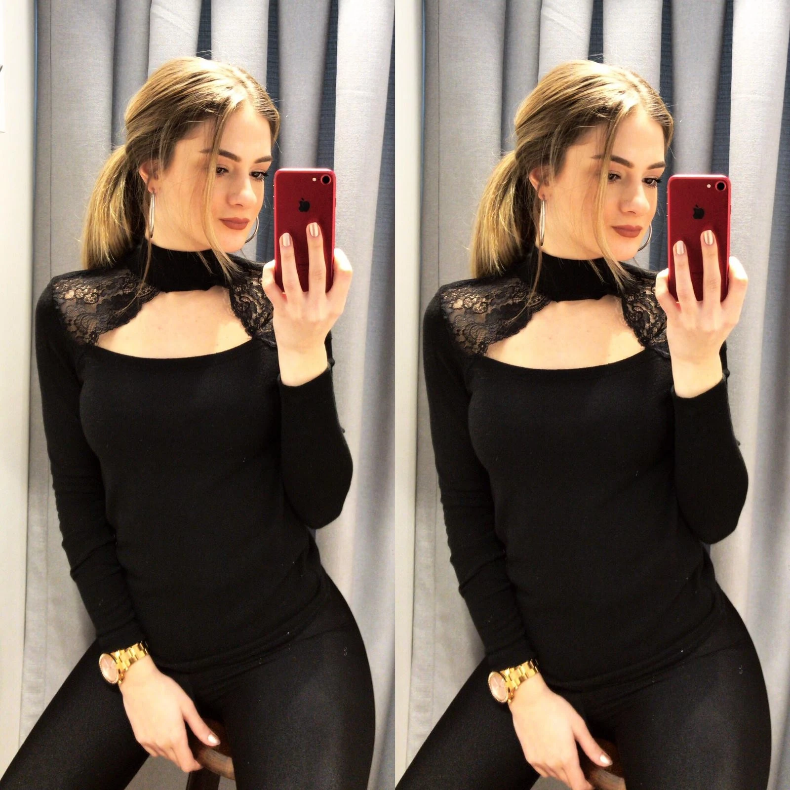 Omuz Detay Triko Siyah