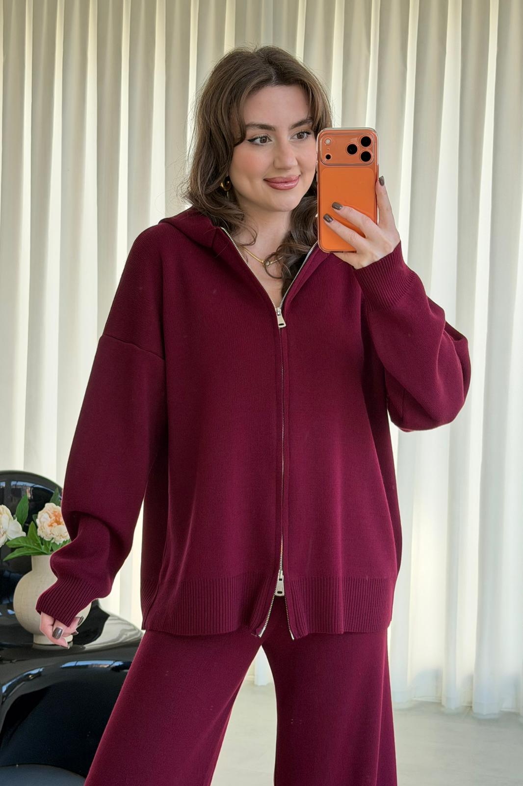 Çift Fermuarlı Triko Takım