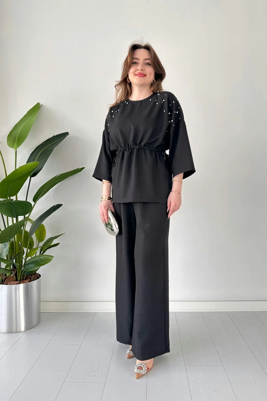 Taşlı Keten Takım