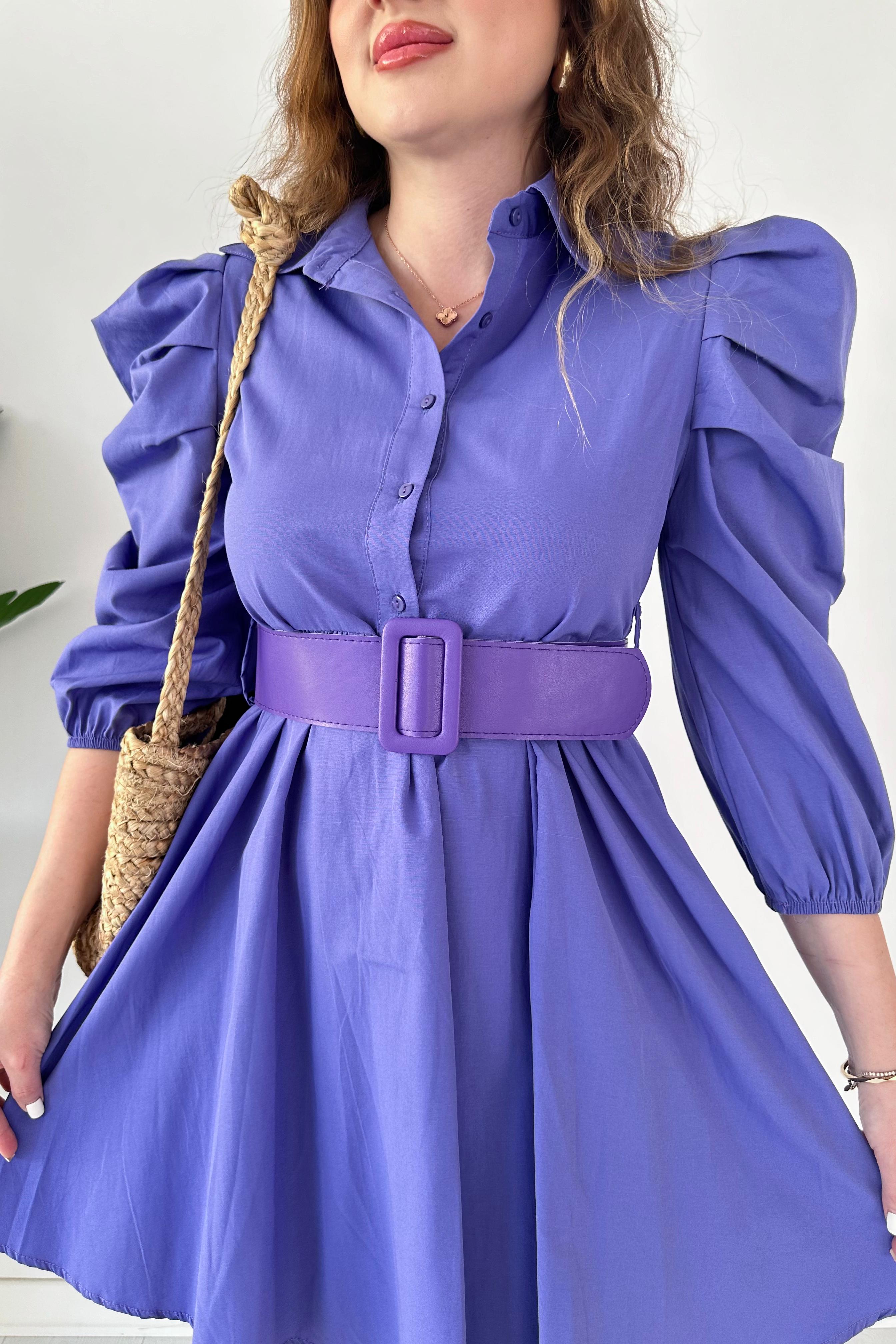 Prenses Kol Poplin Elbise