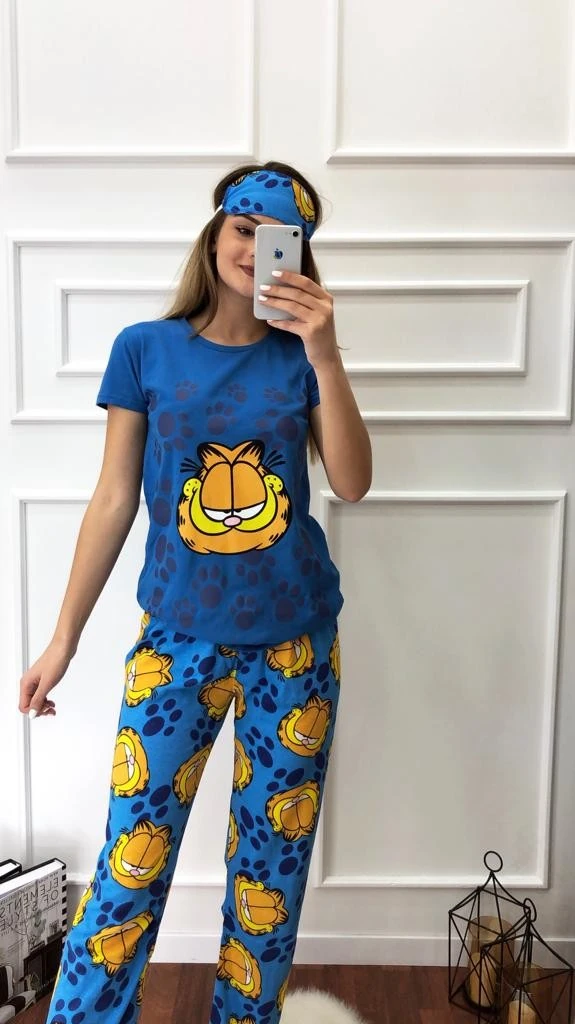 Garfield Pijama Takımı-Mavi