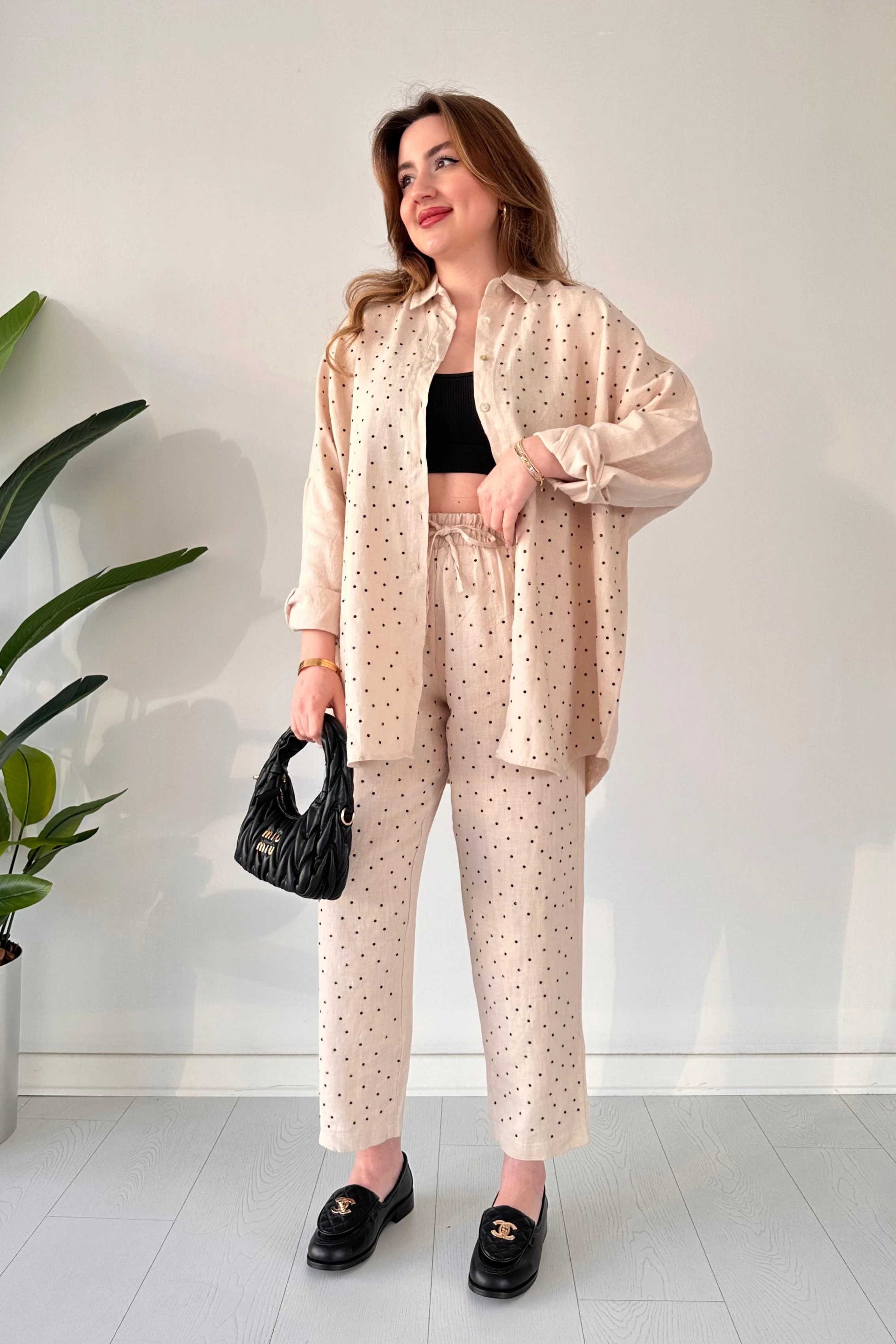 Ham Keten Taşlı İkili Takım