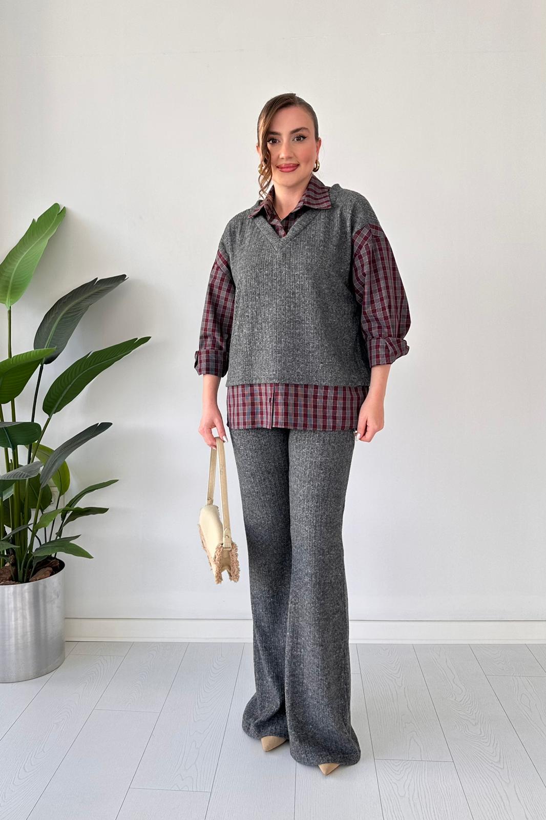 Ekose Garnili İkili Takım