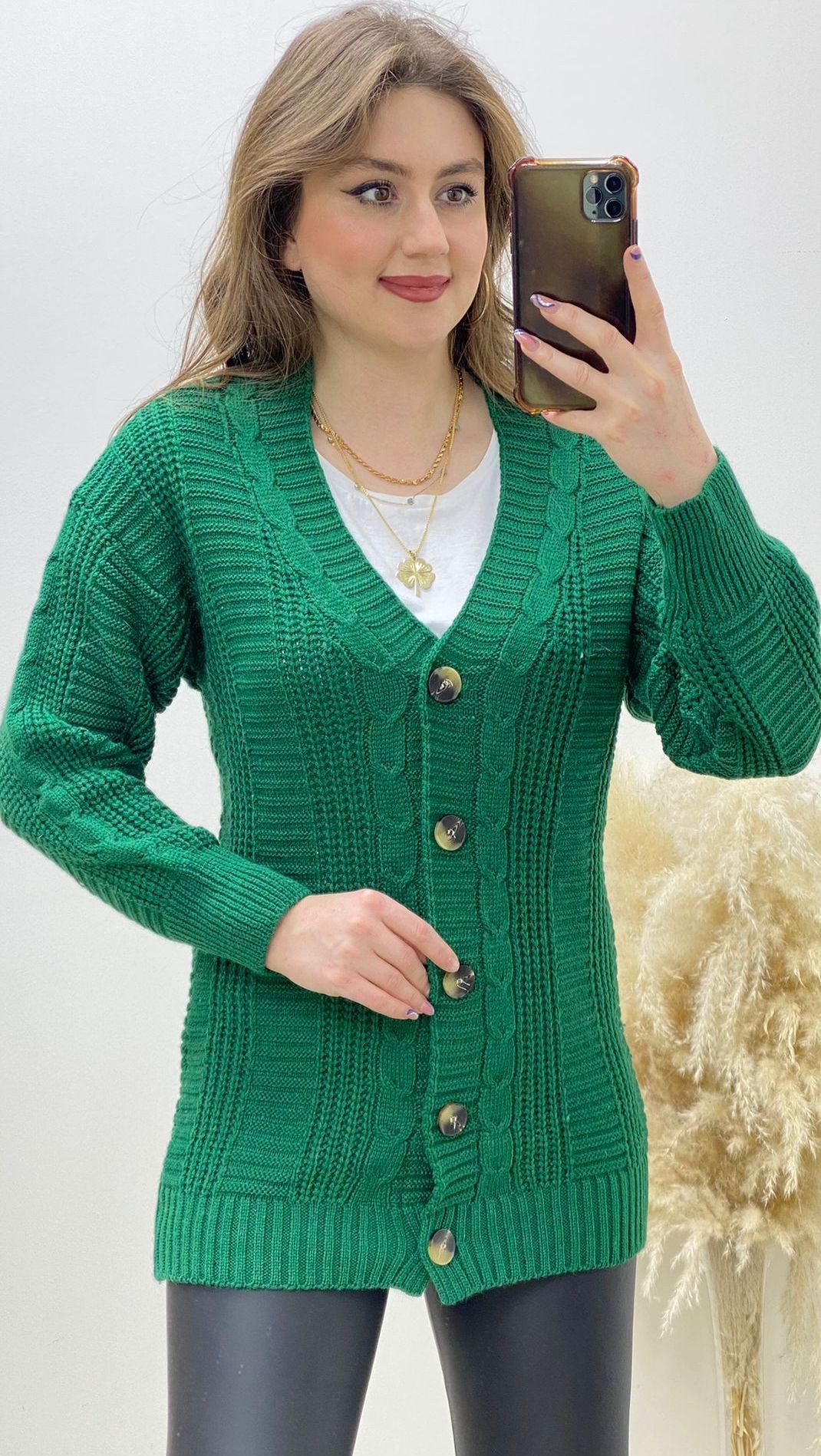 Balon Kol Hırka Yeşil