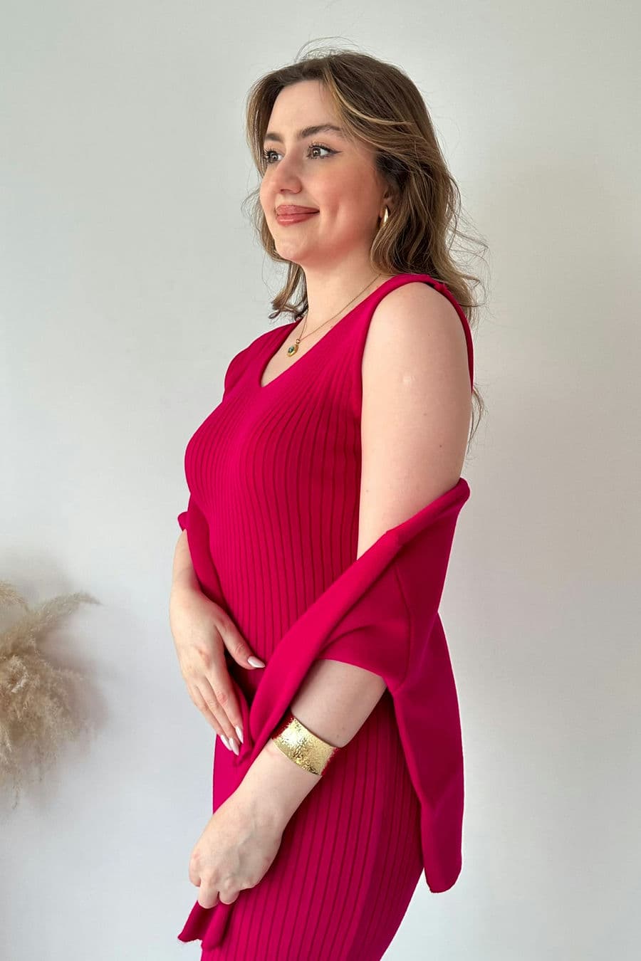 Kısa Kazaklı Triko Elbise