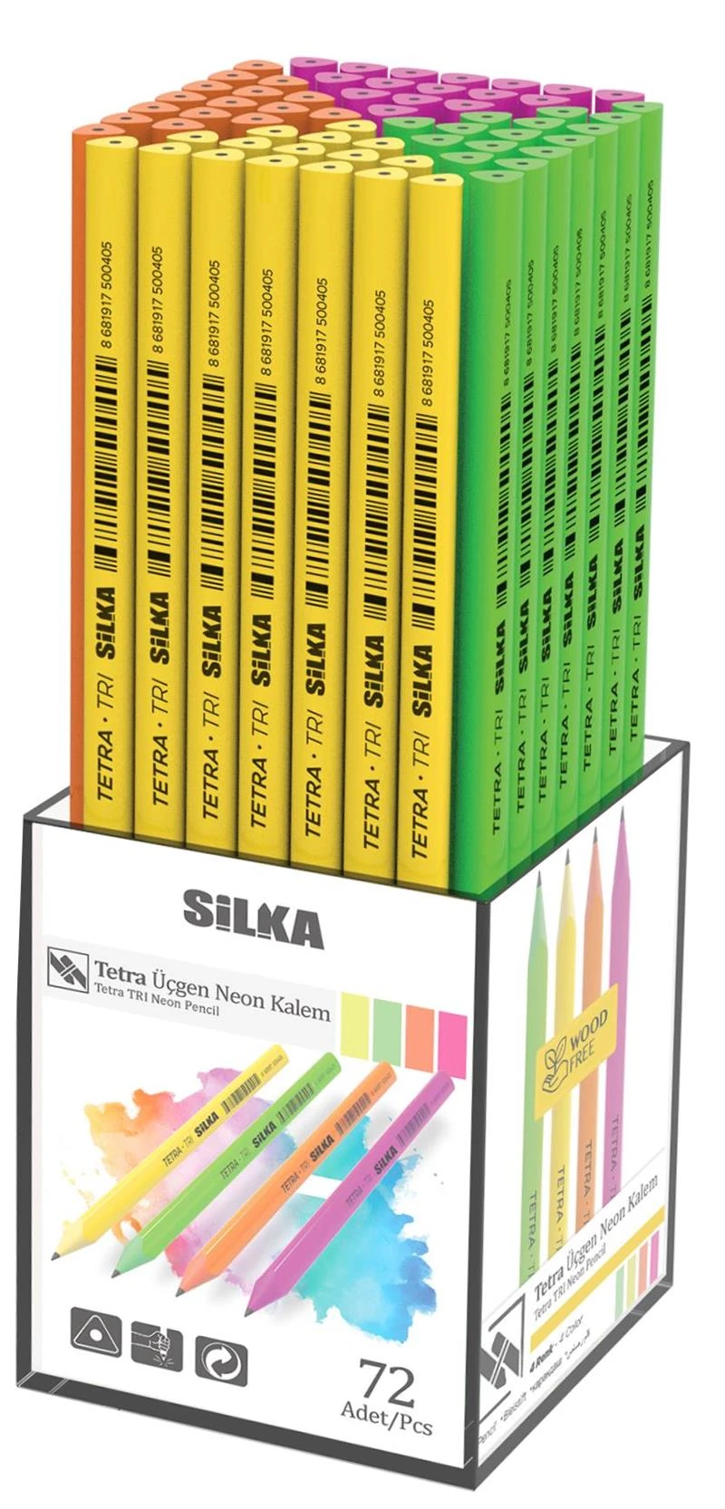 Silka Kurşun Kalem Tetra Neon Üçgen Adet Kl1.Tsn-72