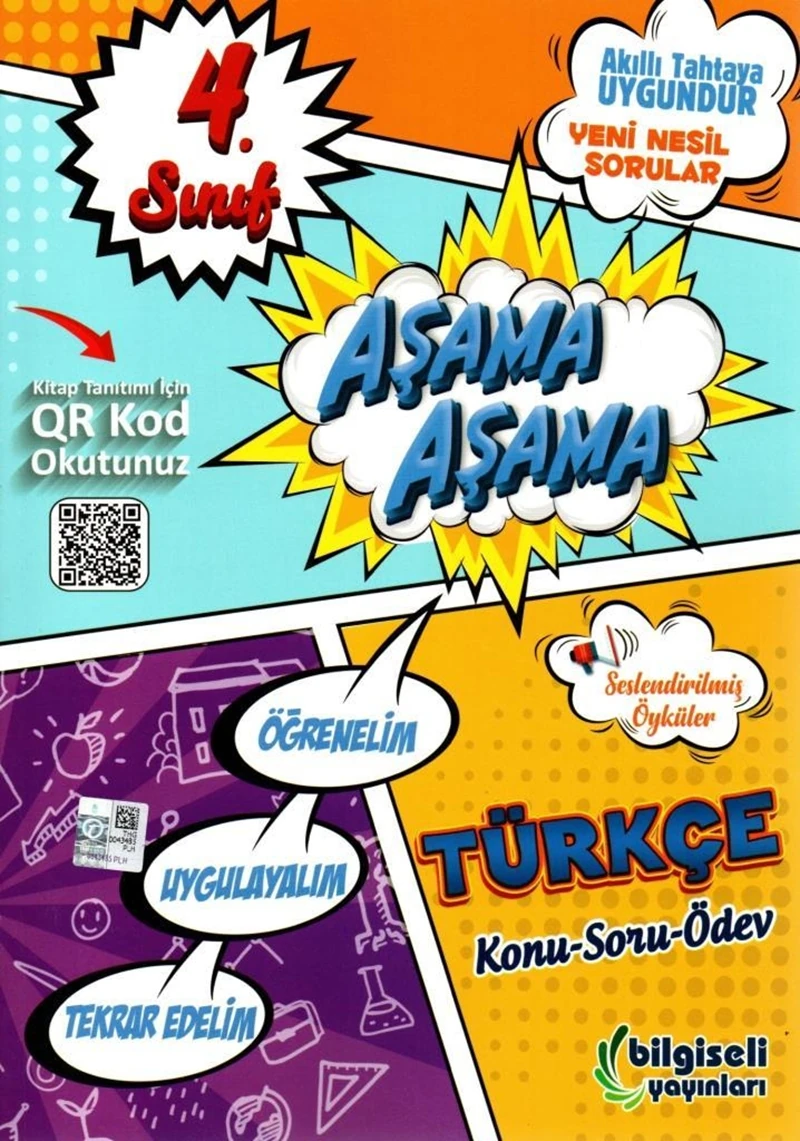 Bilgiseli Aşama Aşama 4. Sınıf Türkçe Kitabı
